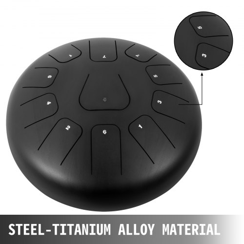 VEVOR Stahlzungen Trommel Handpan 12\'\' 11 Töne Steel Tongue Drum Mit Tasche Schlägel