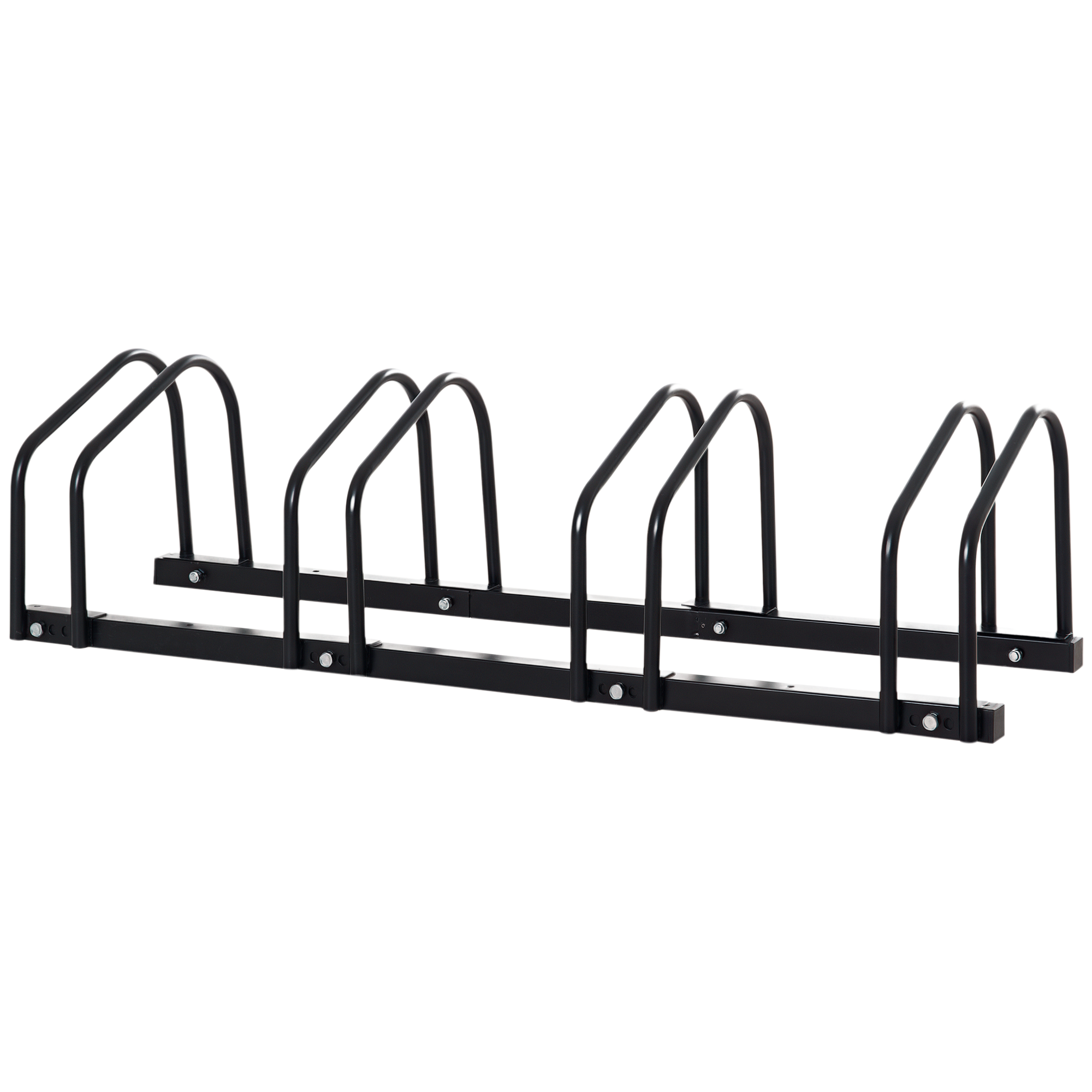 HOMCOM Fahrradständer für 4 Fahrräder, wetterfest, Wand- oder Bodenmontage, Stahl 110 x 33 x 27 cm