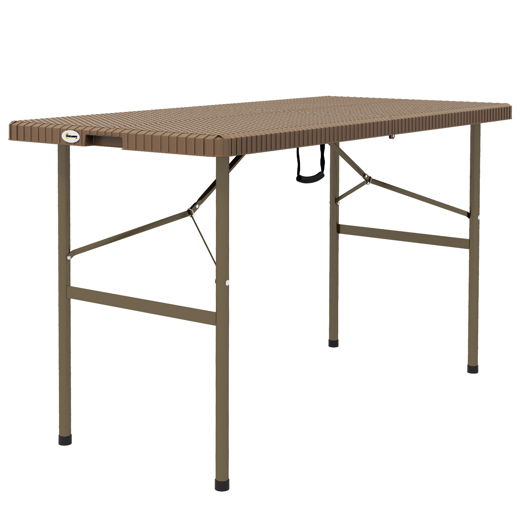 Outsunny Gartentisch Outdoor-Klapptisch Gartenklapptisch, PE-Rattan, 122 x 60 x 73 cm, Braun + Schwarz