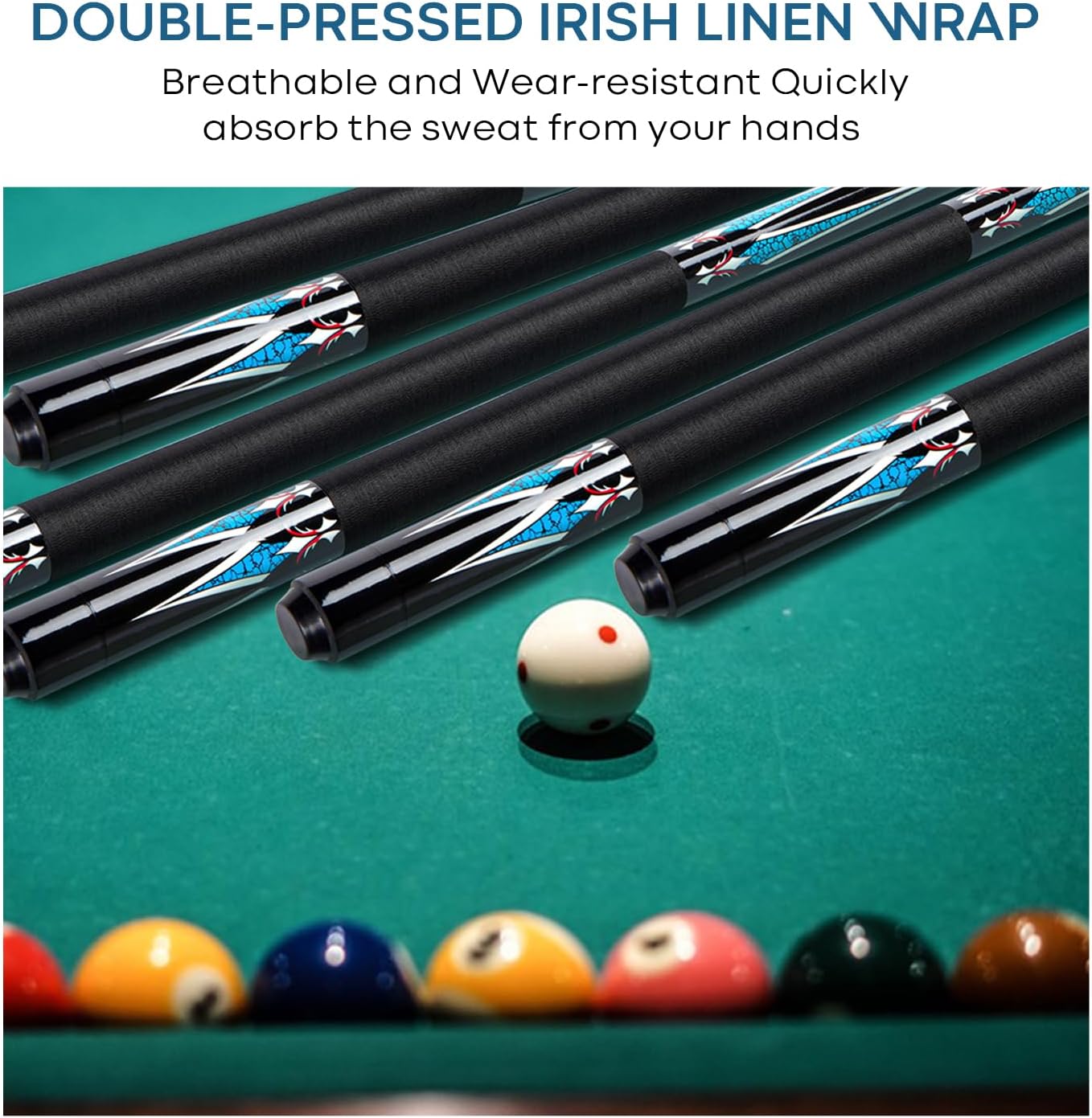 Sinsilvie 13mm 58 Pollici 19 20 Once Stecche Biliardo Pool,1/2 Maple Pool Cue Stick,Bastone da Biliardo da Bar per Uomini e Donne.