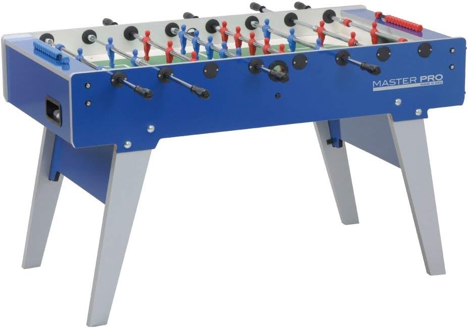 Garlando Calcio Balilla Master PRO con Aste Rientranti e Gambe Pieghevoli Blu