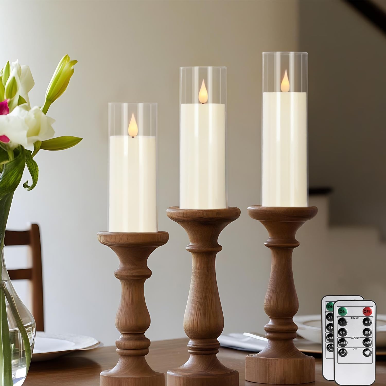 24 Stück A-Serie Acryl LED flammenlose Kerzen mit Fernbedienung – perfekt für Familien, Partys und besondere Anlässe – schaffen Sie einfach eine magische Atmosphäre (drei Größen)