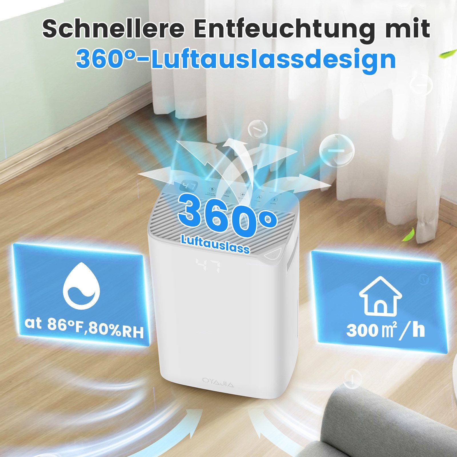 Luftentfeuchter Elektrischer Luftentfeuchter mit WLAN & App - Feuchtigkeitssensor