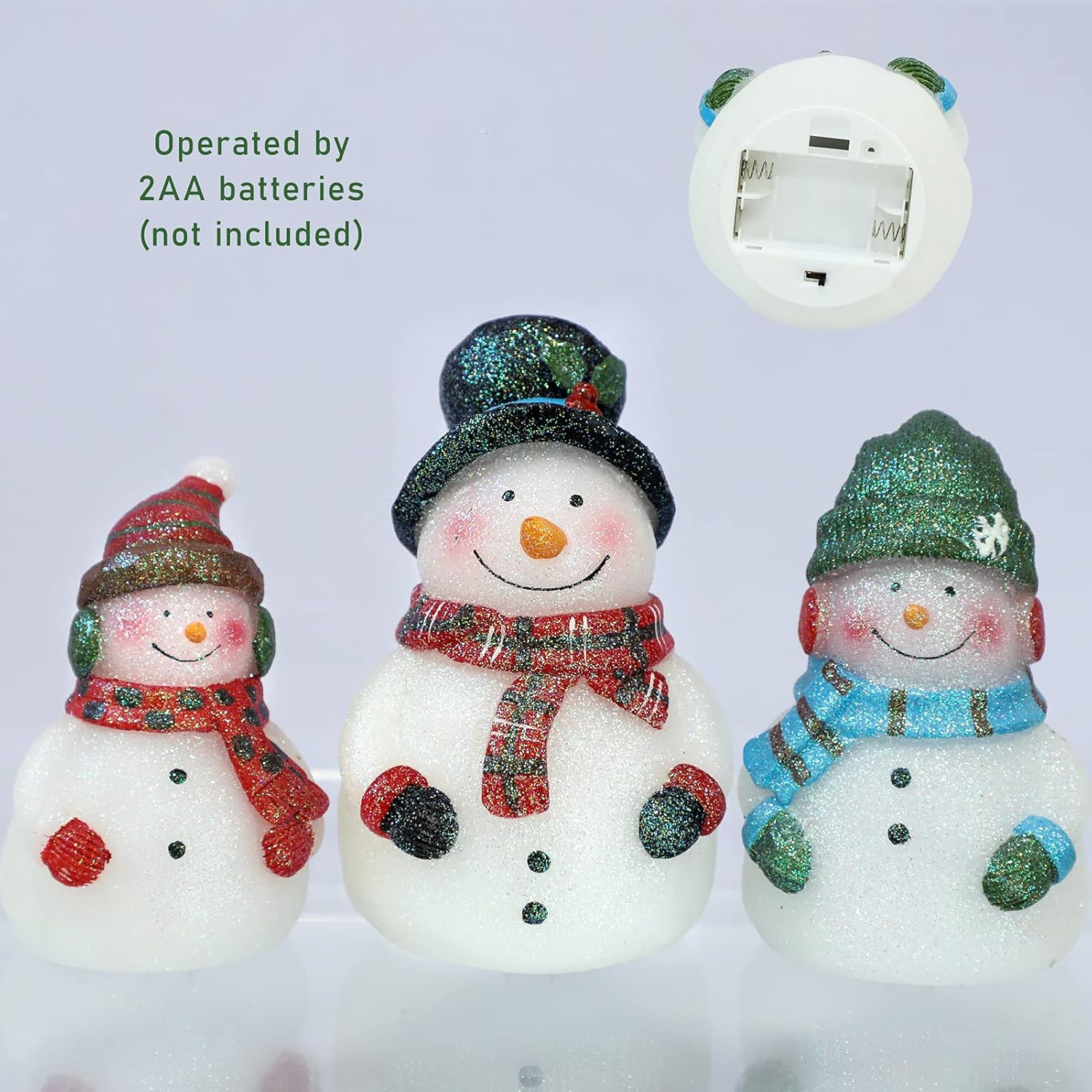 Weihnachten LED flammenlose Kerzen, Schneemann Neuheit Beleuchtung Batteriebetriebene Fernbedienung, Echtwachs LED Flackernde Kerzen Dekorativ für Urlaub, Schlafzimmer, Party (Schneemann-1)