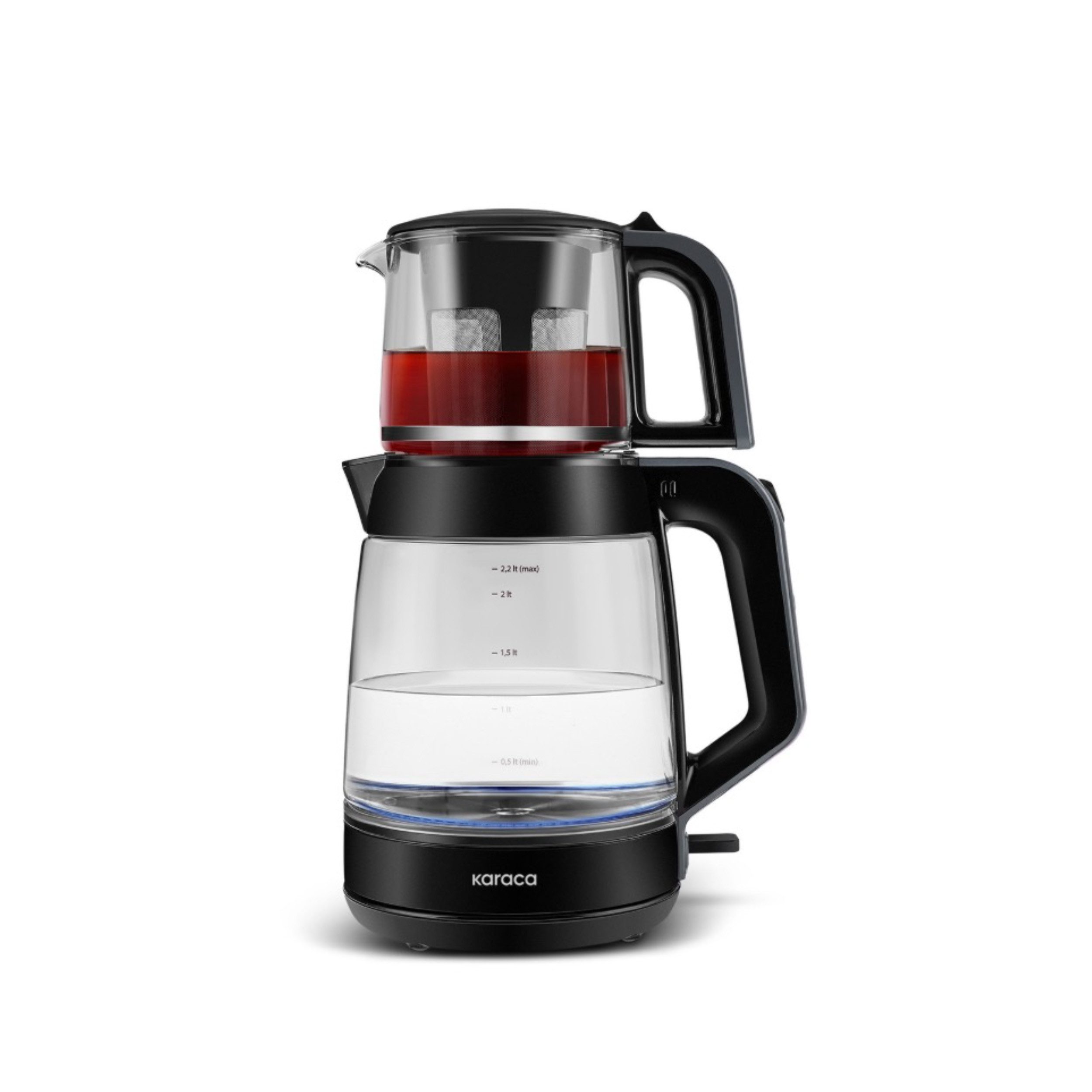 Wasserkocher Karaca Glass Tea XL 2 in 1 Glas Teemaschine Teekocher Wasserkocher Tee