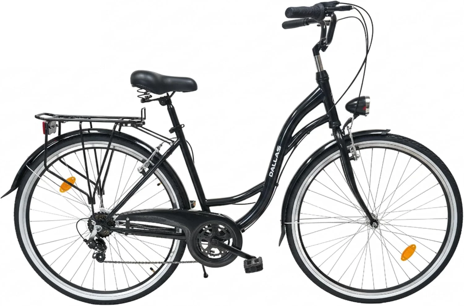 Fahrrad 28 Zoll, mit 7-Gang Shimano Schaltung, Bequemes Cityrad für Damen und Herren, Komfortabler Tiefeinsteiger für Stadt und Pendler, Dallas City