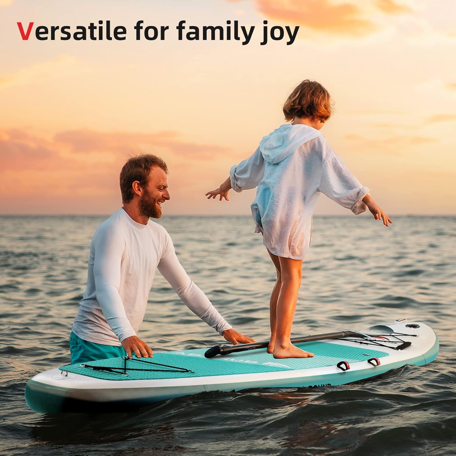 Abahub Tavola SUP Gonfiabile, 320x78x15cm Set Tavola Stand Up Paddle, Blu/Verde/Arancione/Rosso con Pagaia in Alluminio Regolabile, Sedile Kayak, per Kayak, Canoa, Pesca