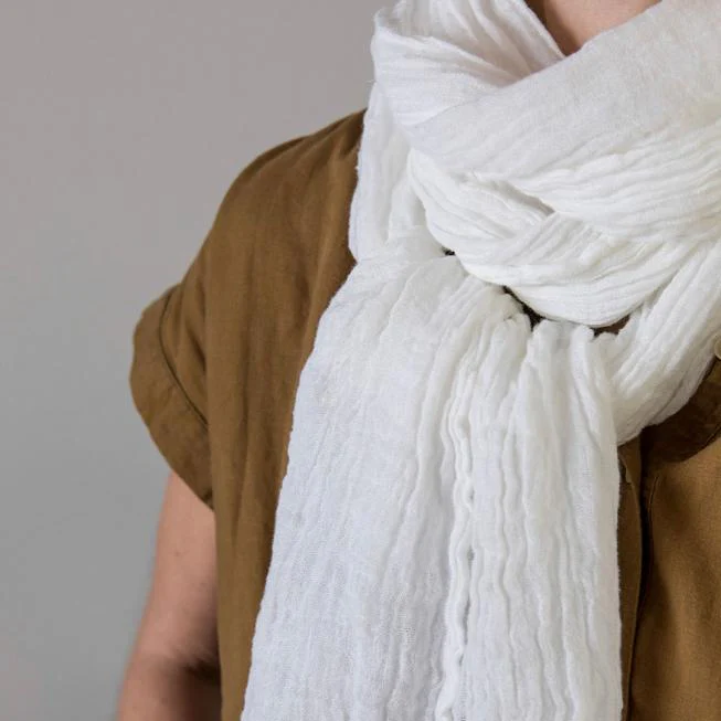 Pure Linen Scarf | White Limestone