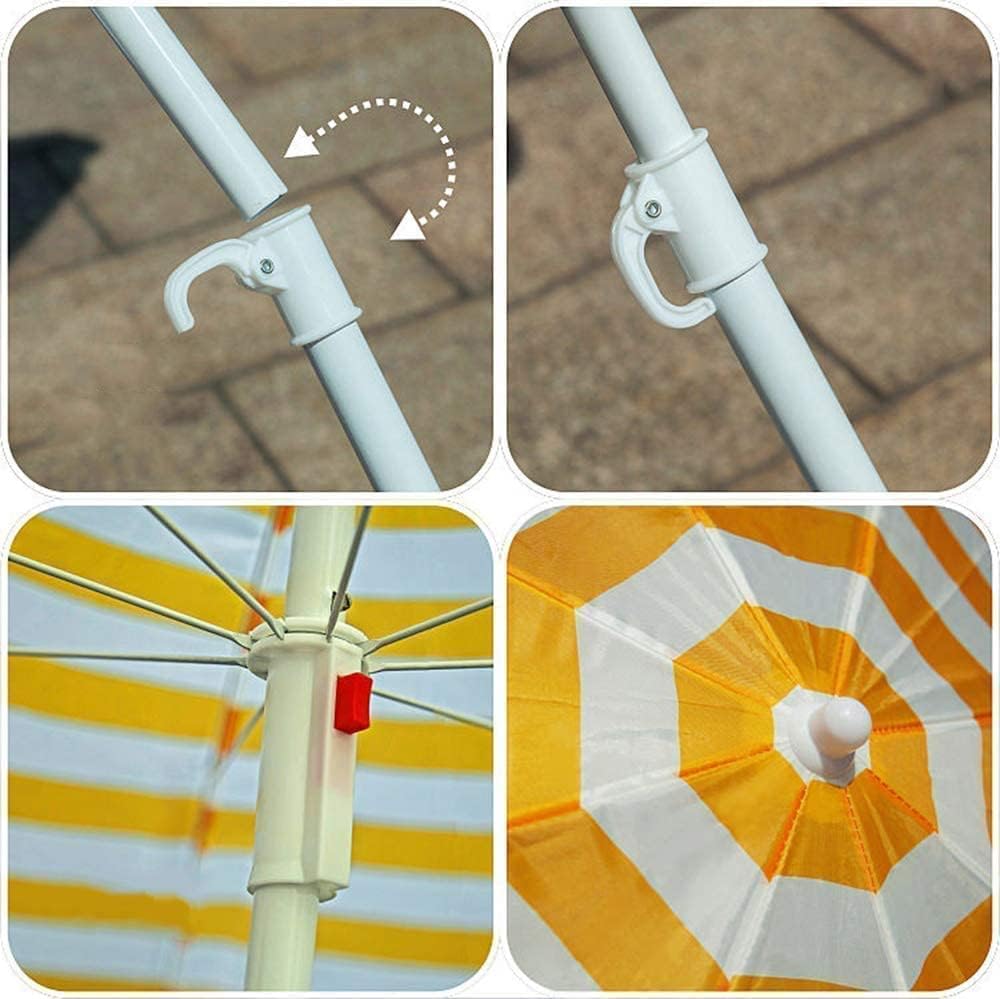 Sonnenschirm 2M/2,2M/2,5M Streifen-Strandschirm, Gartenschirm-Sonnenschutz im Freien mit 8 Rippen für Strand/Pool/Terrasse