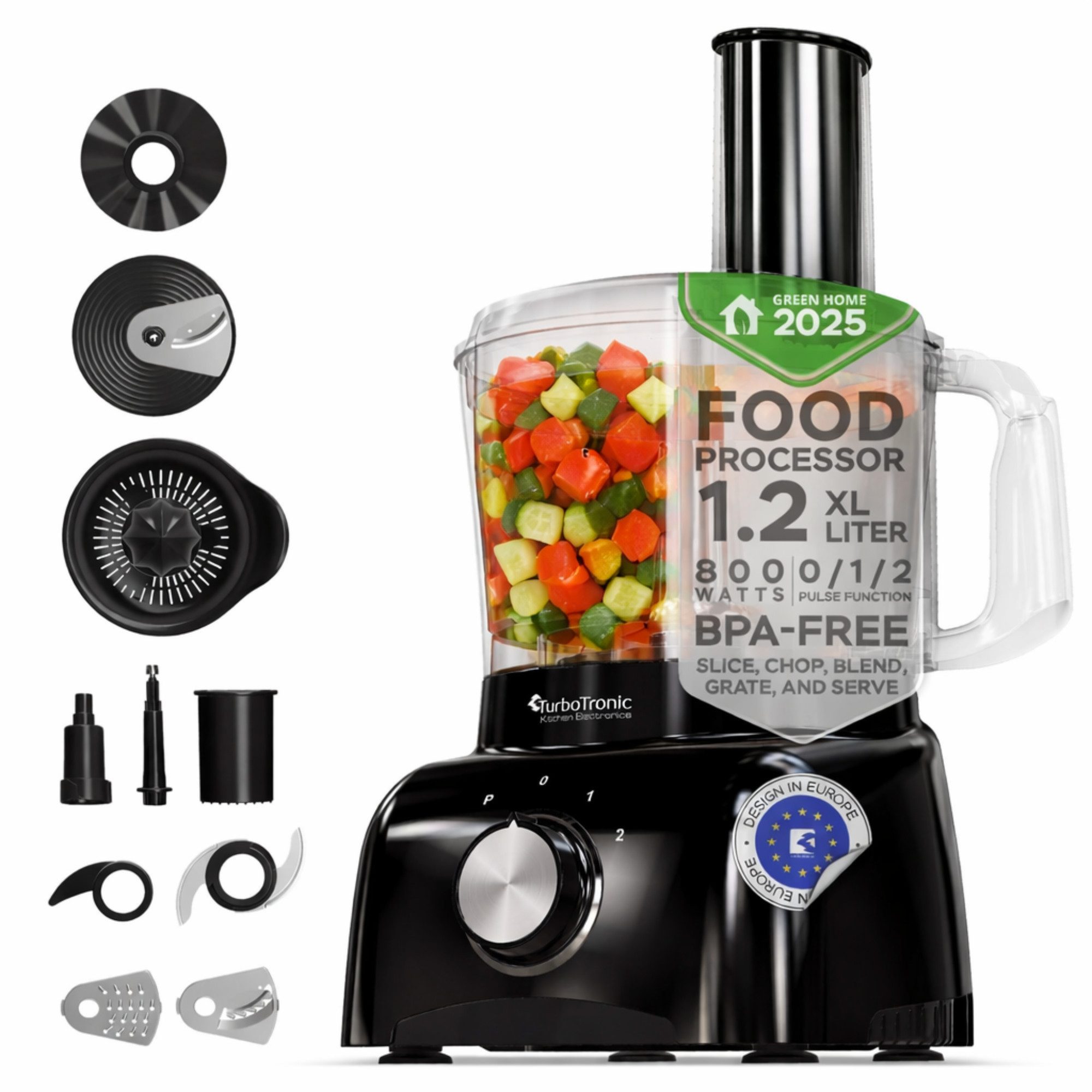 Küchenmaschine Food Processor mit Standmixer 1,5L Behälter Multizerkleinerer Mixer