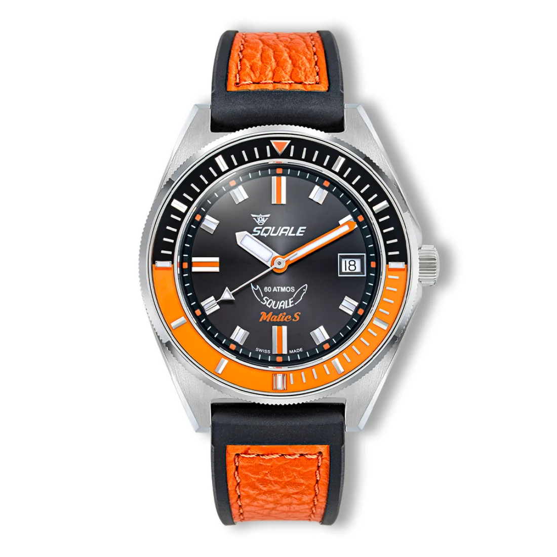 Orologio Squale Matic S nero e arancio sub 600mt MATICBKOBK.RLOR