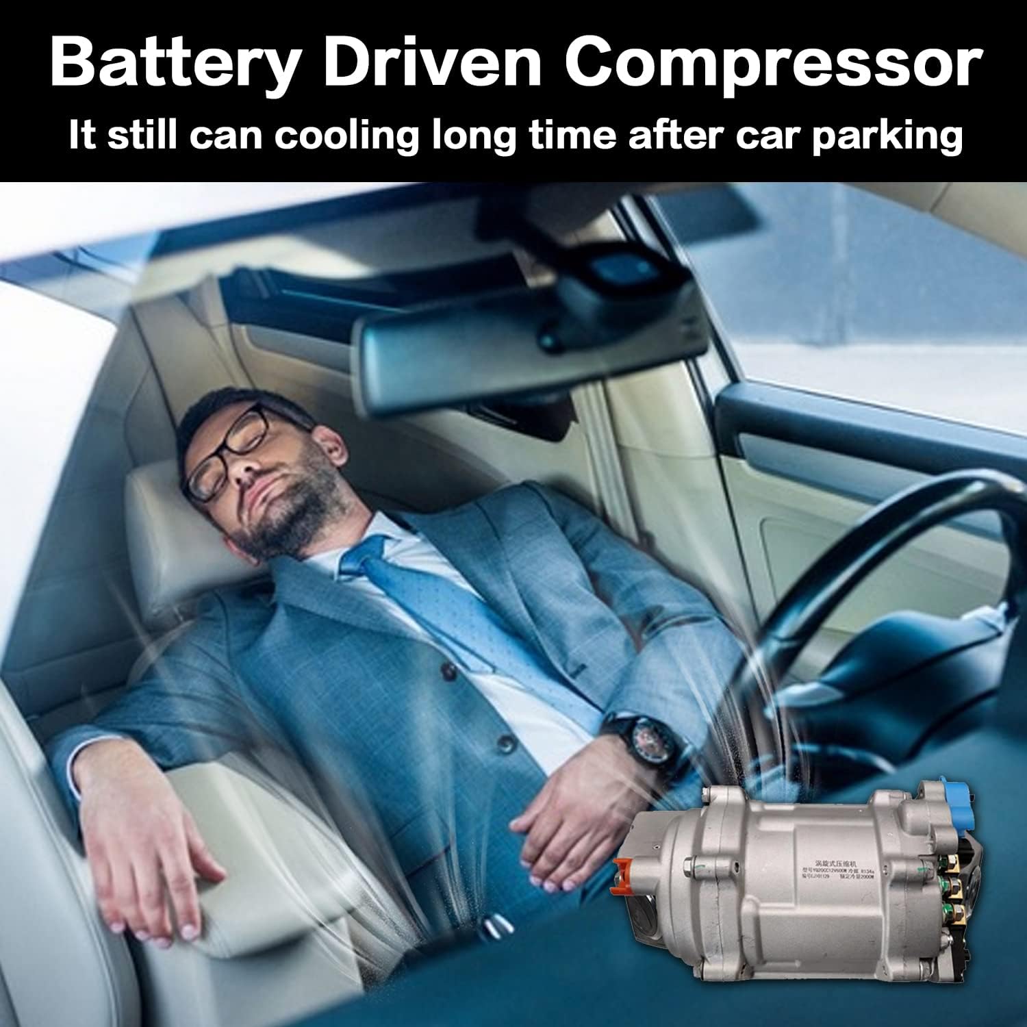 Gouku Universal-Klimaanlage, 12 V, nur Kühlfunktion, universelle Passform, Van, Taxi, automatische Wohnmobile, LKW, elektrisch, AC, energiesparend, Schwarz