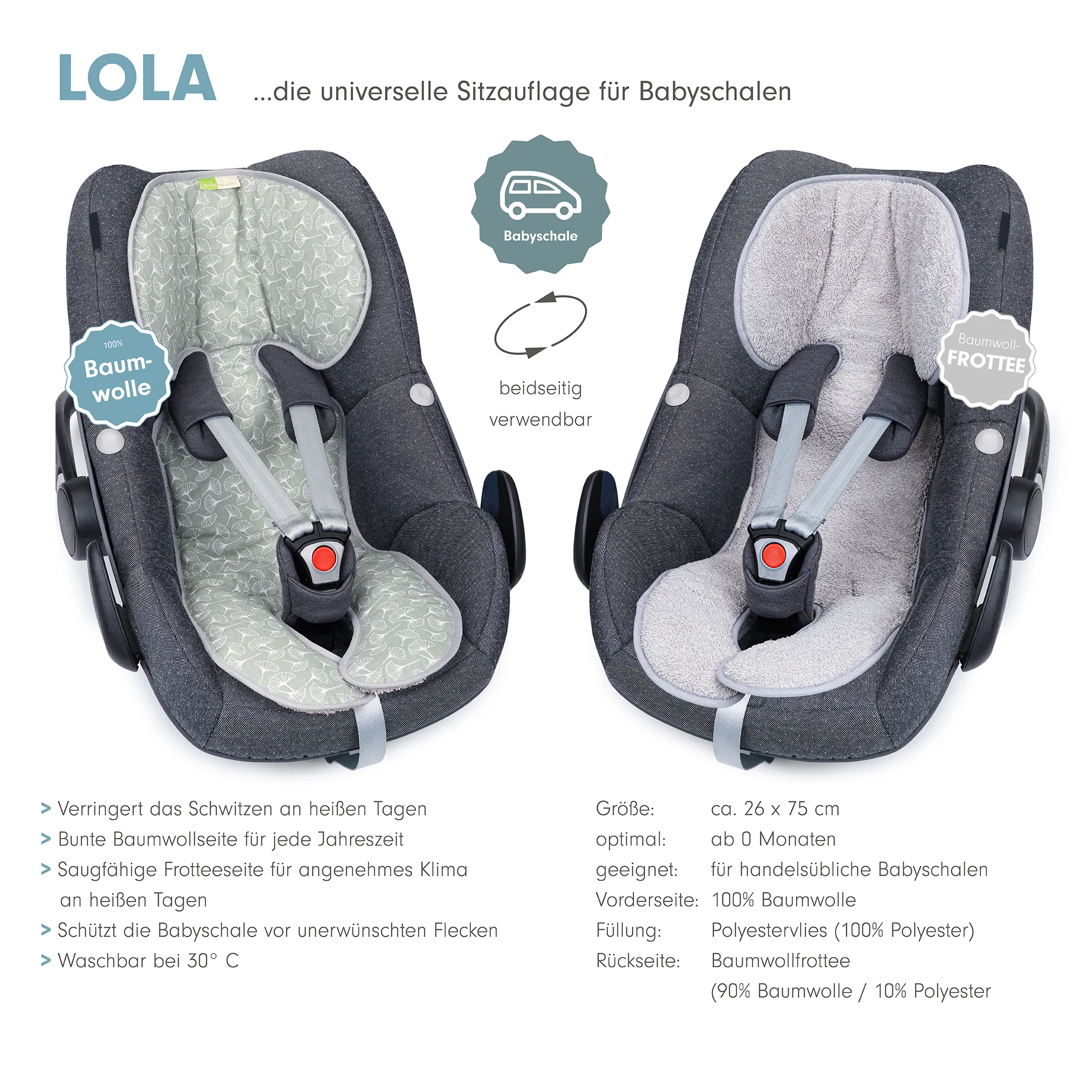 LOLA die musselin Sitzauflage