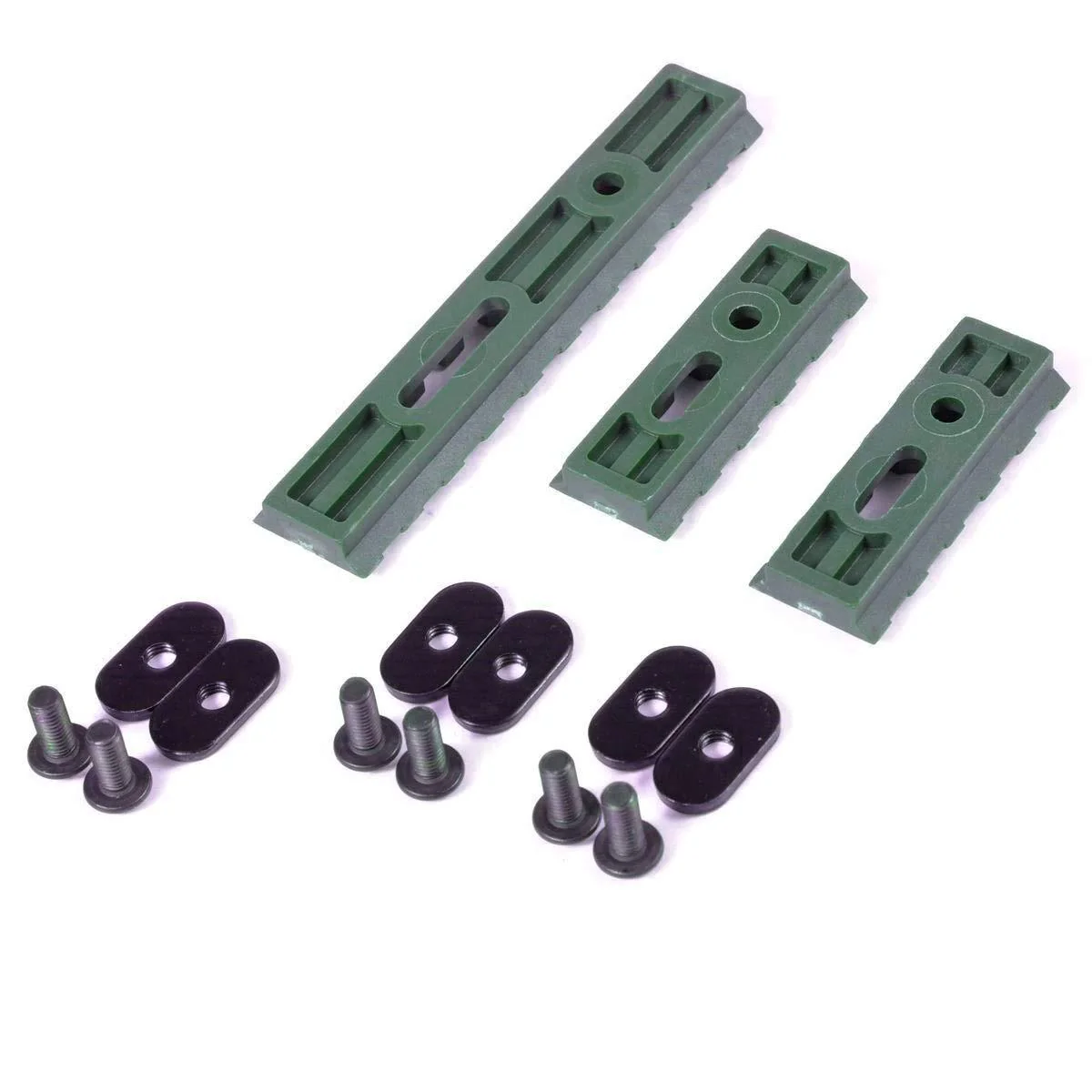 Olive Drab Green Slotted Polymer Picatinny Rail Set for Handguards