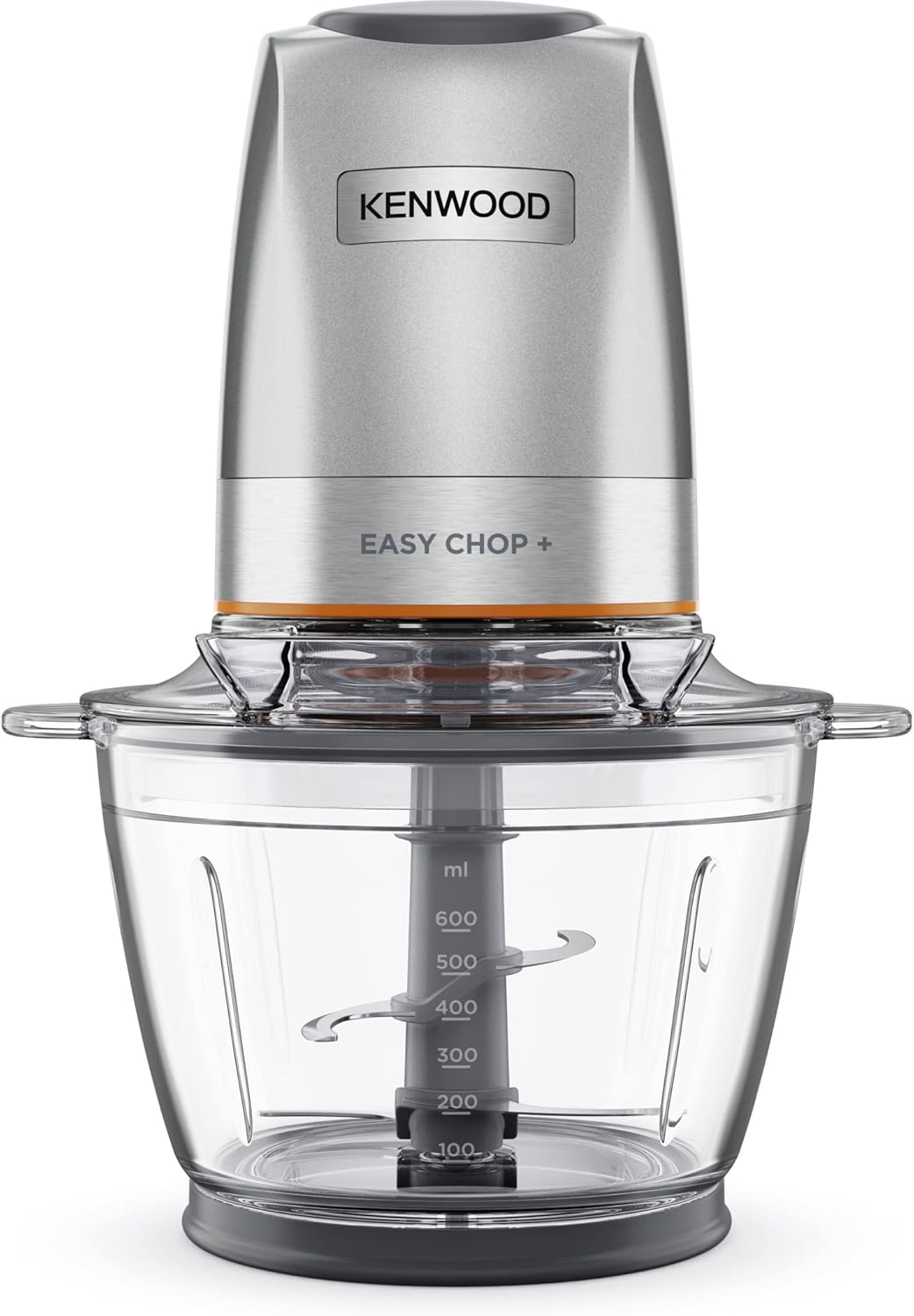 Kenwood Chopper CHP61.100WH, Potenza 500W, Ciotola da 0.5L, 2 velocità, Sistema a quattro lame, Anello antiscivolo per la stabilità del tritatutto, Lavabile in Lavastoviglie, Bianco/SIlver