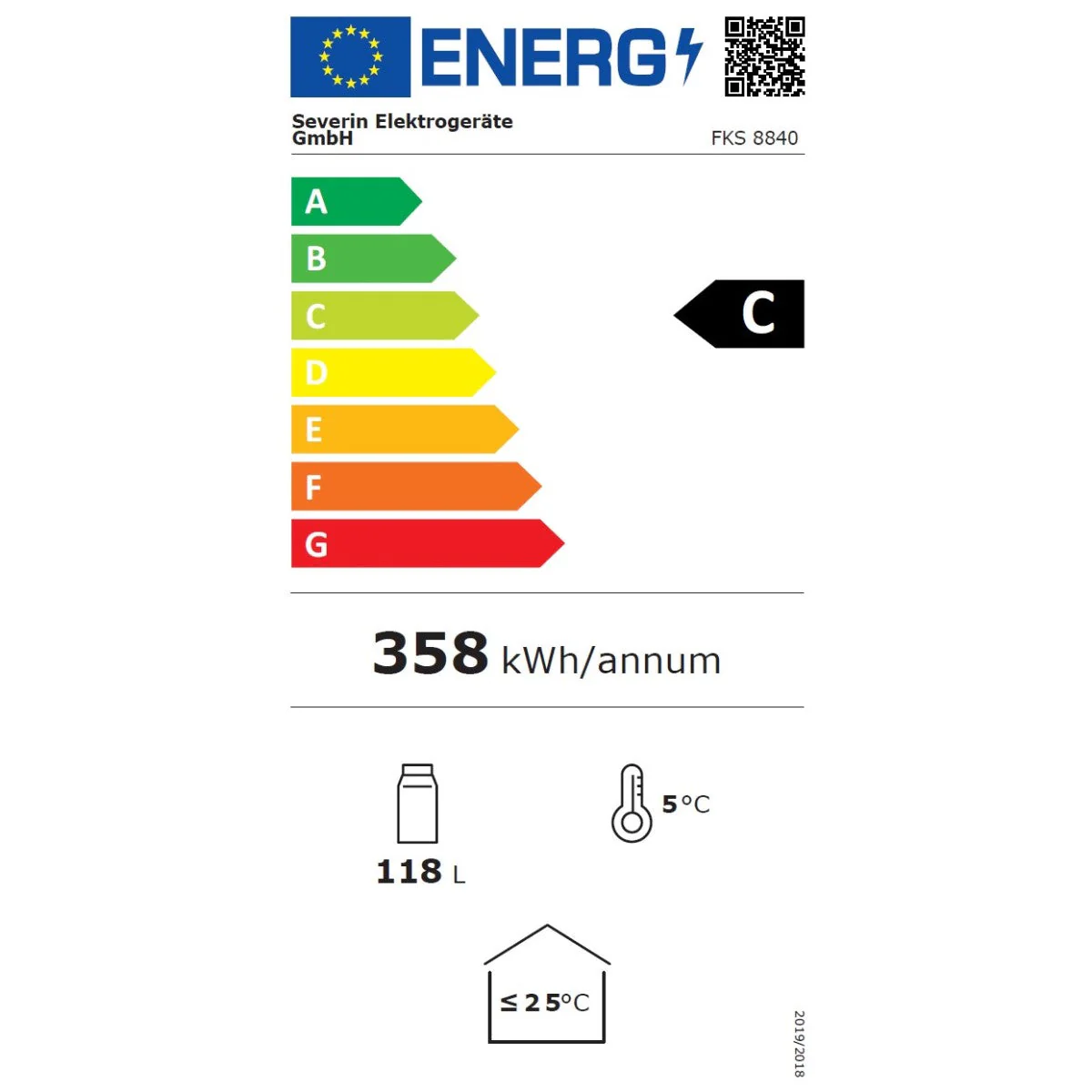 Severin Flaschenkühlschrank FKS8840, 118 Liter, Energie C-Klasse