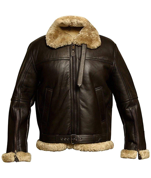 Eugene Men’s Brown RAF B3 Shearling Jacket