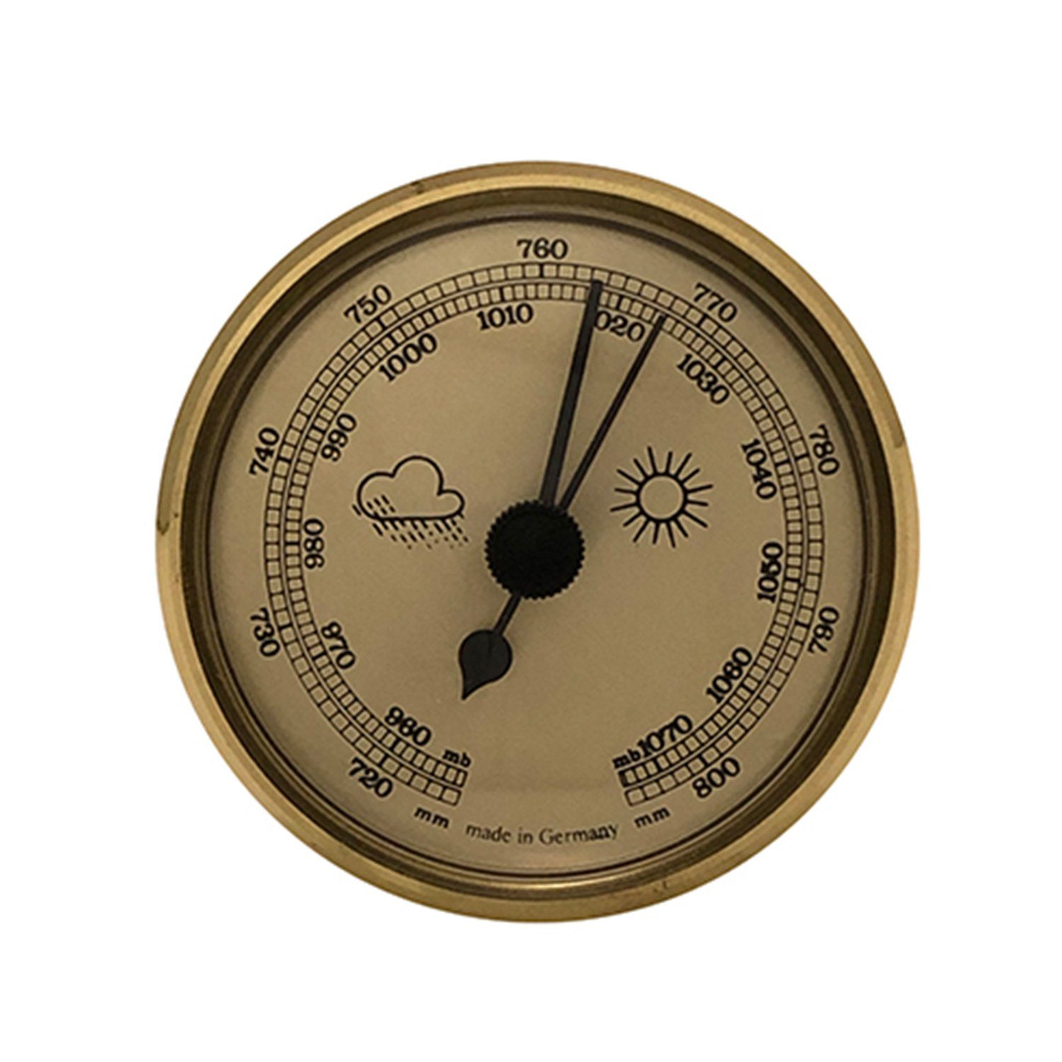 Wetterstation Barometer Einbau-Wetterinstrument Ø 65mm, gold