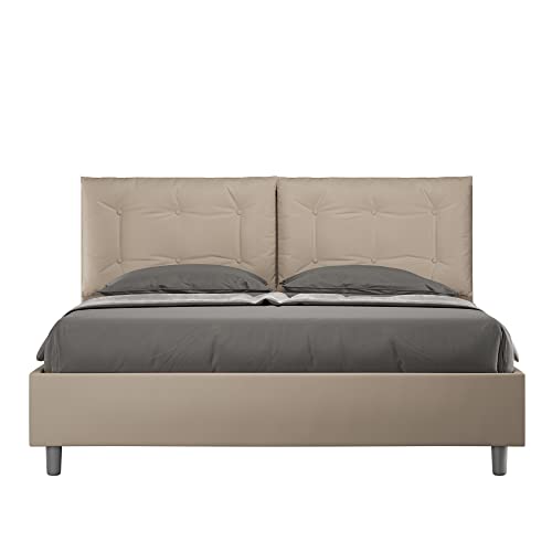 ITYHOME Letto Annalisa 160x200 con rete tortora : Casa e cucina