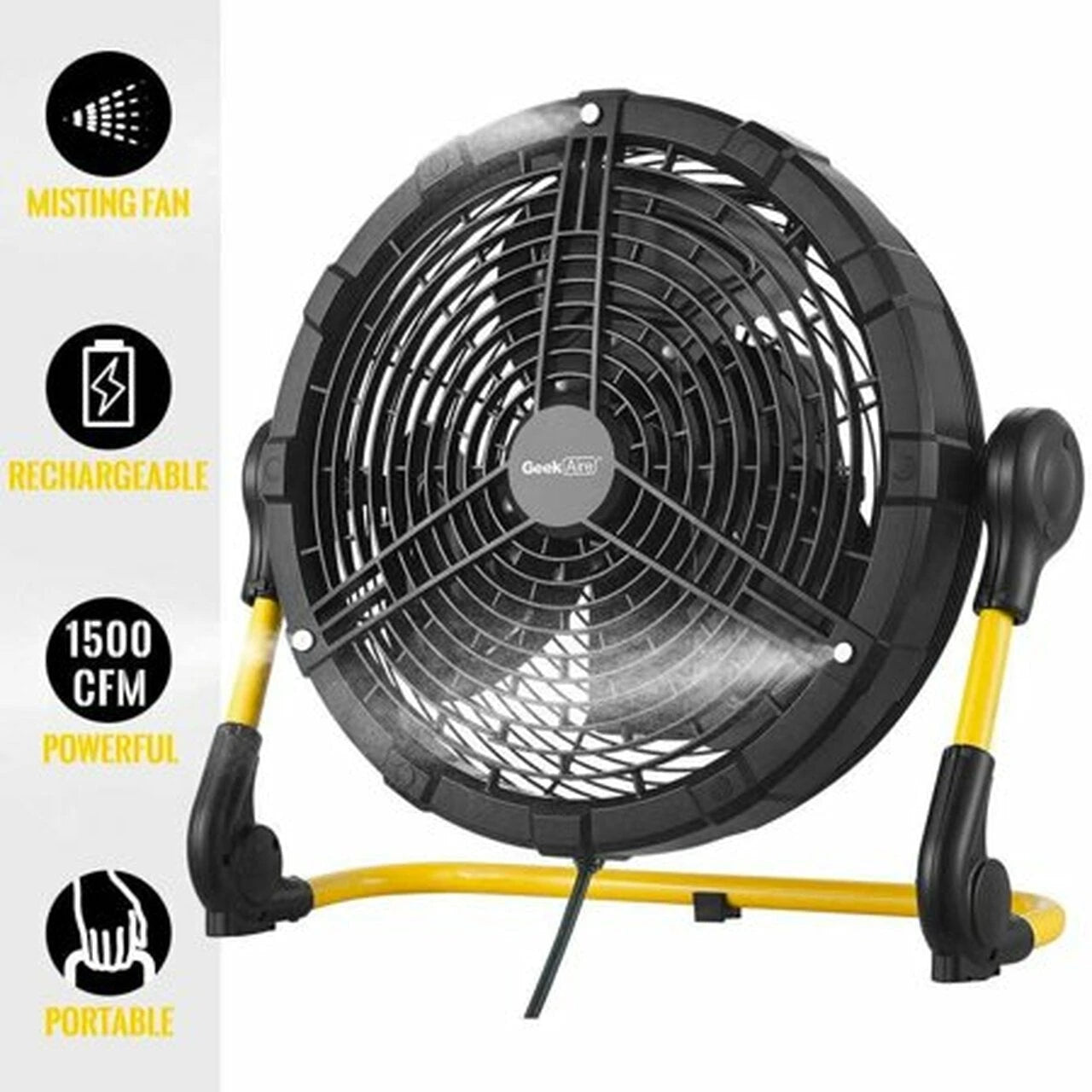 Ventilador de Piso Exterior Geek Aire CF100M Inalámbrico de 12 Pulgadas – Función de Nebulización
