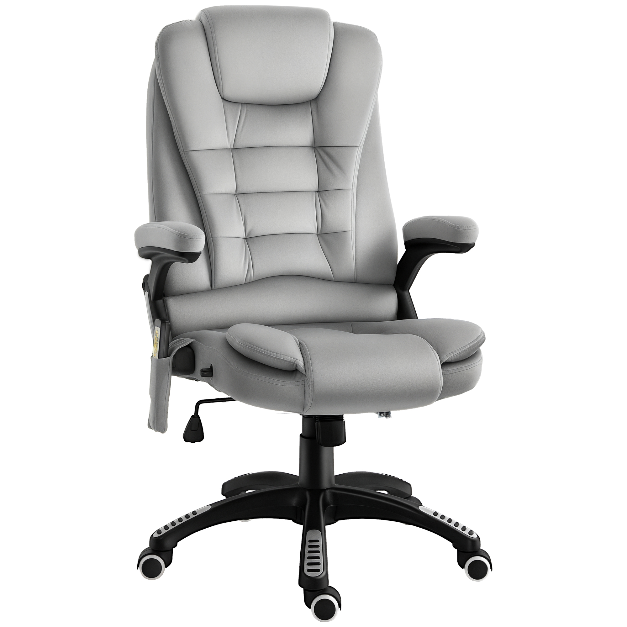 Vinsetto Bürostuhl mit Vibrationsmassage, Ergonomisch Schreibtischstuhl mit Heiz-, Liegefunktion, Höhenverstellbar Chefsessel mit Fernbedienung, Seitentasche, Samtoptik, Braun