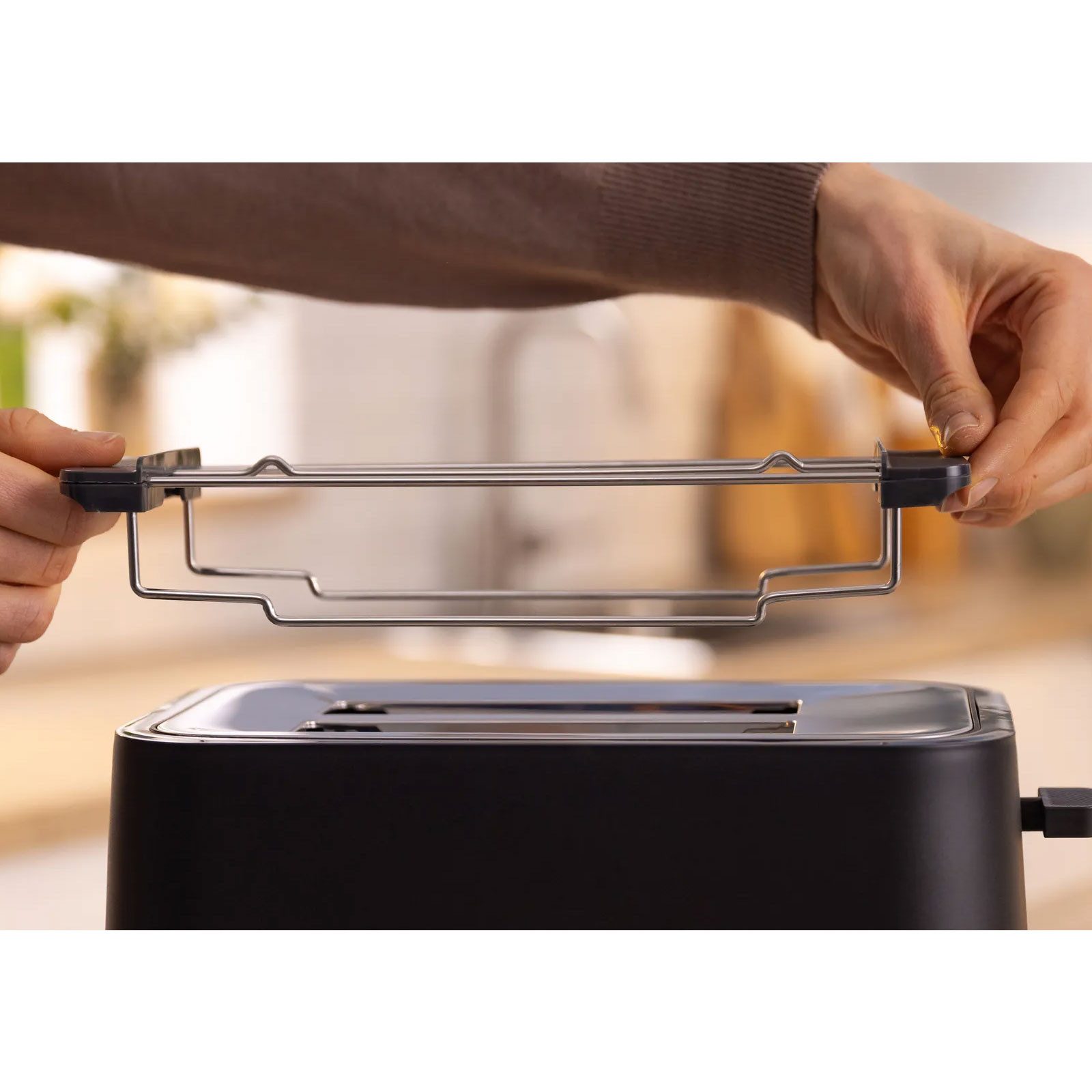 Toaster Toaster TAT4M223 für 2 Scheiben, 950 W, Schwarz, mit Brötchenaufsatz