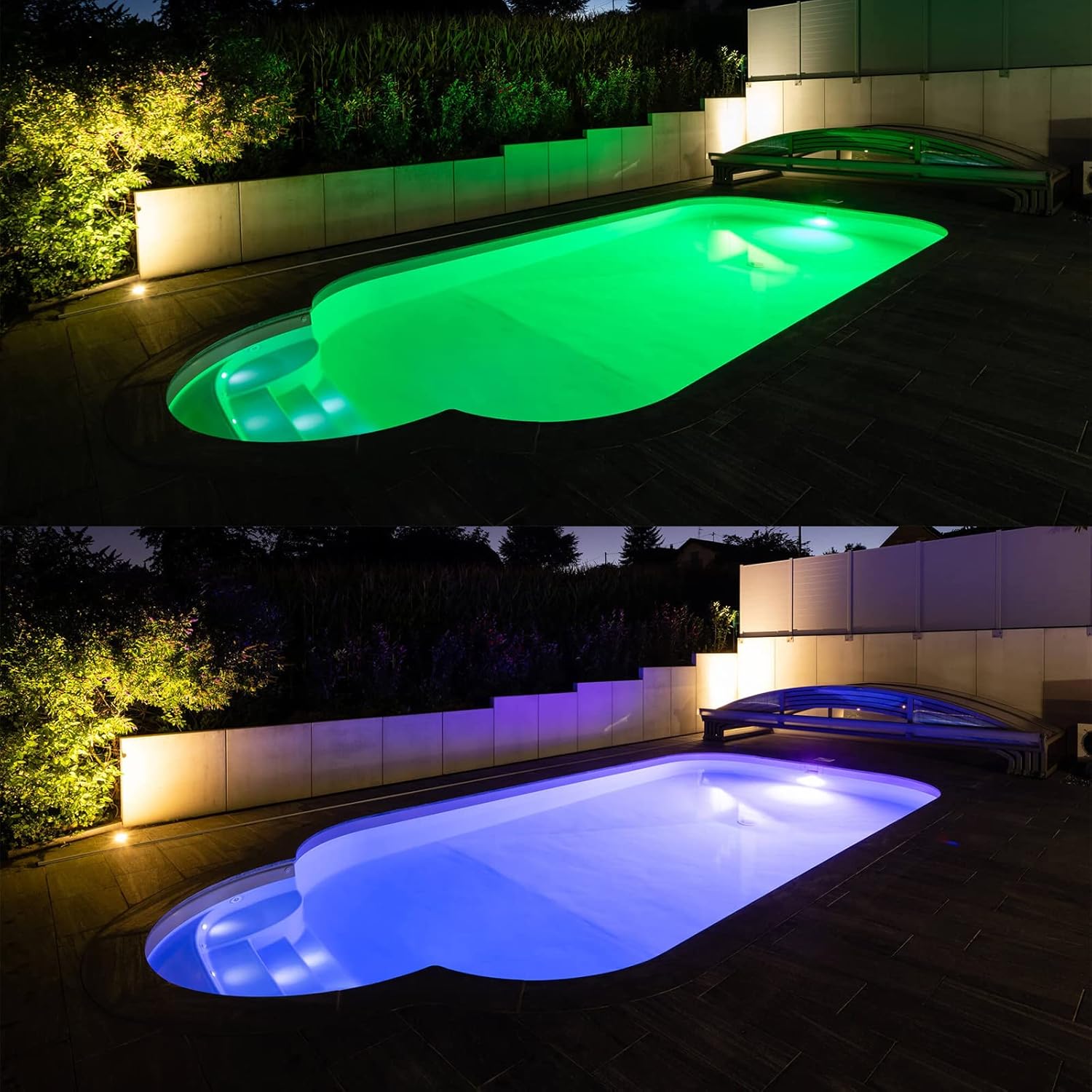 LyLmLe LED Poolbeleuchtung PAR56, 30W Poolscheinwerfer RGB Farbwechsel Externe Synchronisation mit Fernbedienung, 316L Edelstahl, IP68 Wasserdicht LED Unterwasserscheinwerfer, 12V AC(2er-Pack)