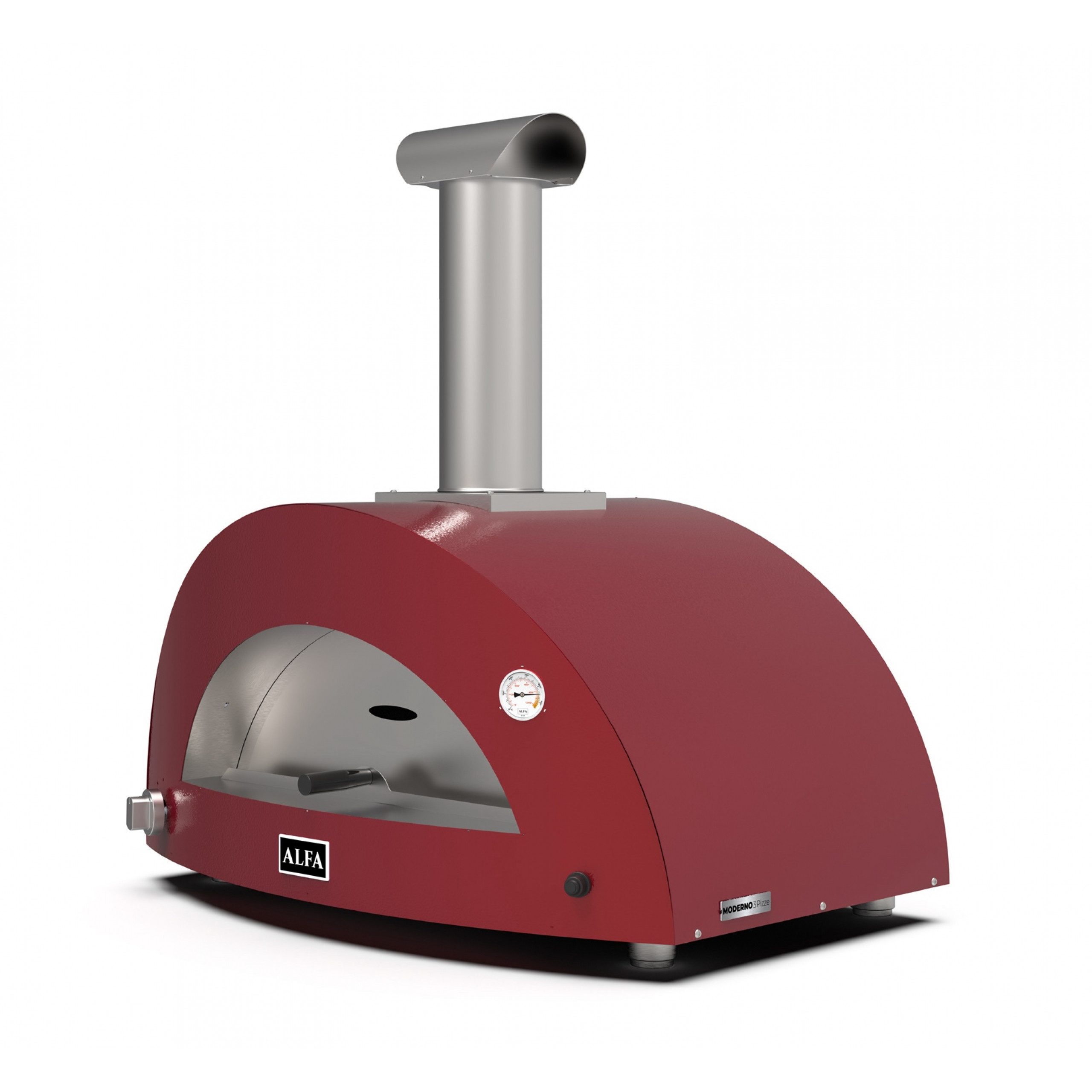 Pizzaofen Alfa Forni Gas Pizzaofen MODERNO 3 Pizze Antik Rot FXMD-3P-GROA-DE