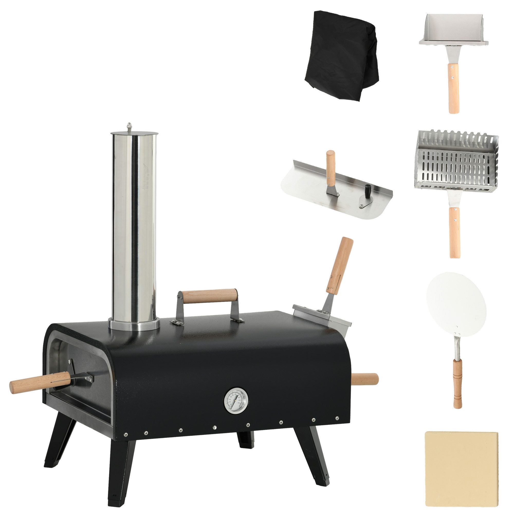 Pizzaofen Holzbackofen mit Pizzastein, Pizzaschaufel, Pizzaschieber