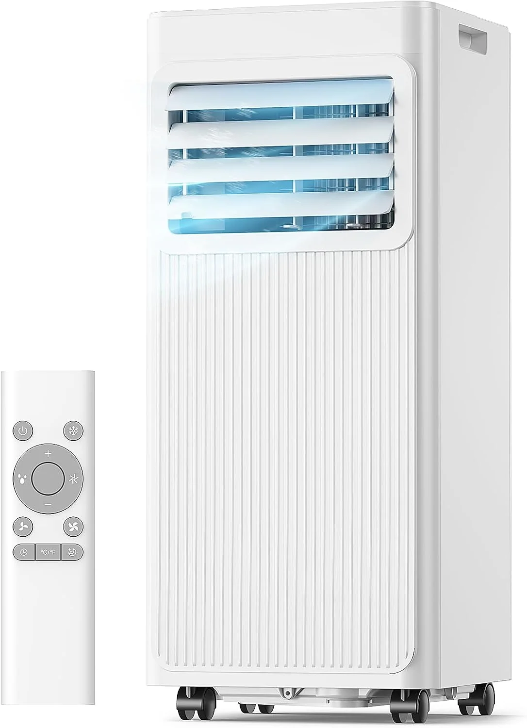 7000 BTU Mobile Klimaanlage 4-in-1, leise mit 24-Stunden-Timer, 19 l, Ventilator und Luftentfeuchter, Abluft- und Dichtungsset für Fenster