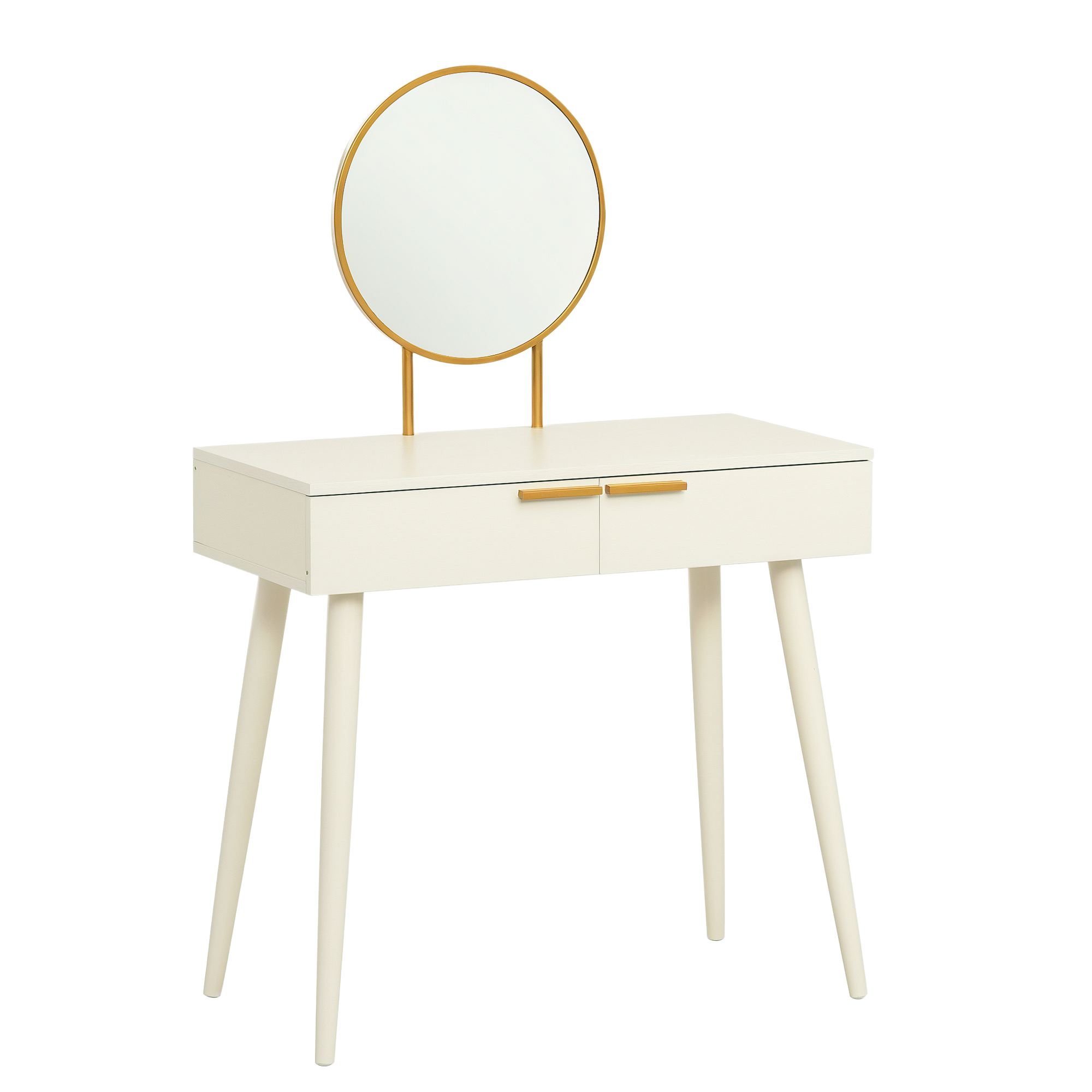 HOMCOM Schminktisch Frisiertisch modern Kosmetiktisch mit Spiegel Schublade Schlafzimmer Holz Weiß 80 x 40 x 123 cm