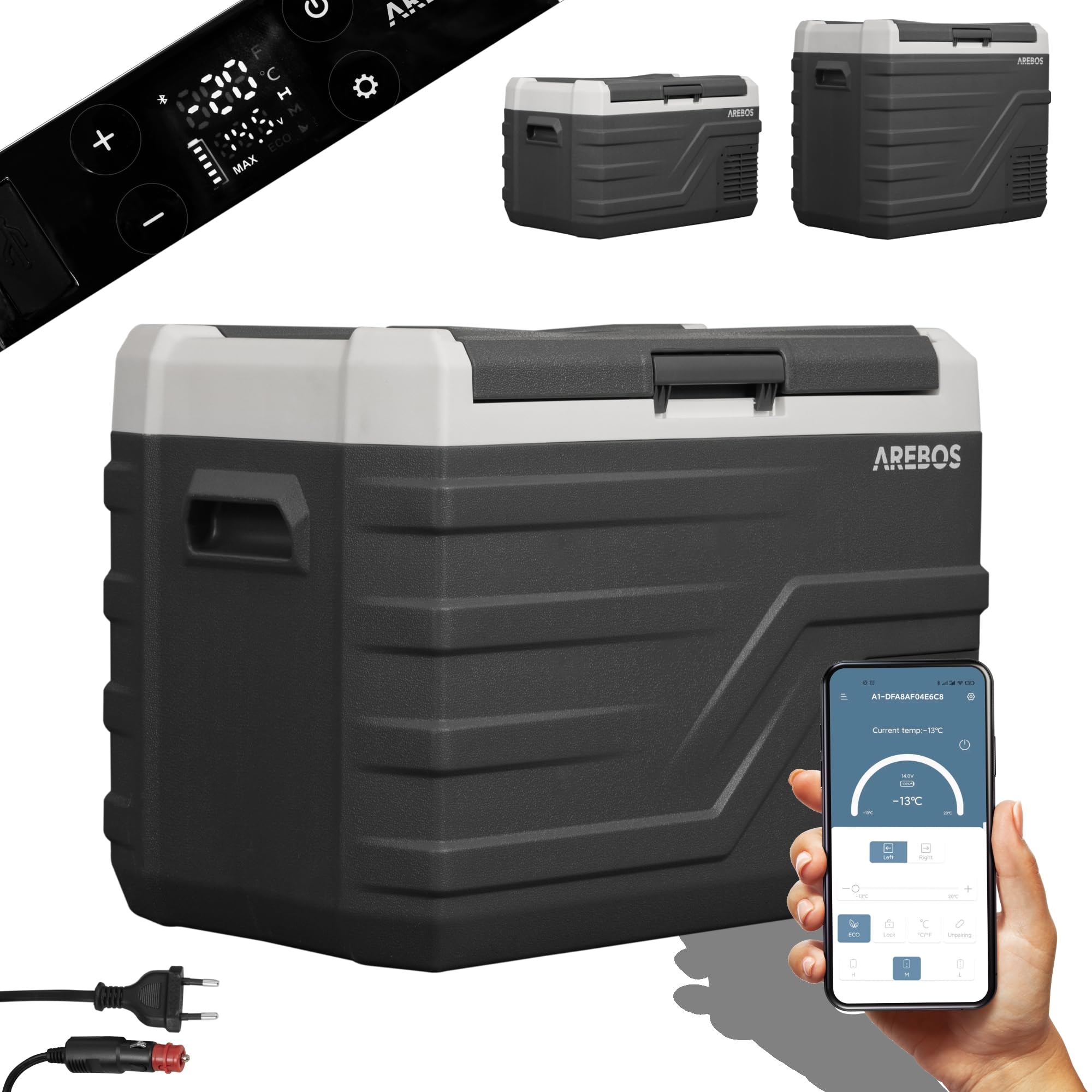 Kompressor-Kühlbox 35 Liter mit App-Steuerung und Kalt- und Warmfunktion bis -20 °C für Auto und Camping