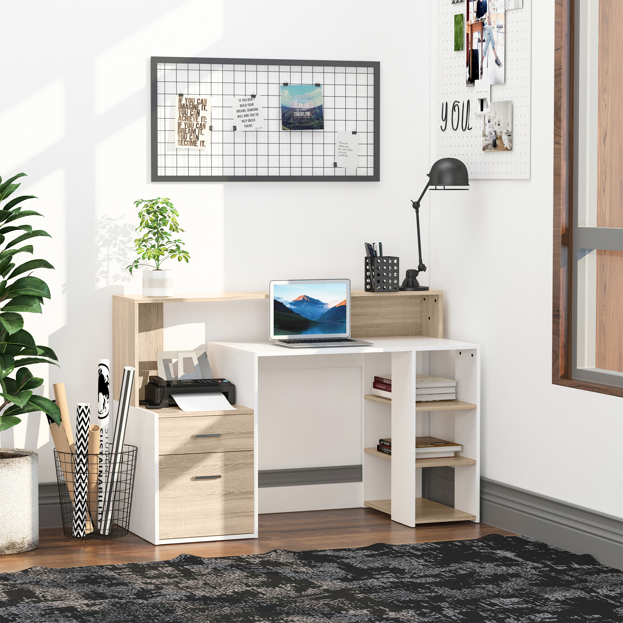 HOMCOM Computertisch Schreibtisch Bürotisch PC Tisch Arbeitstisch