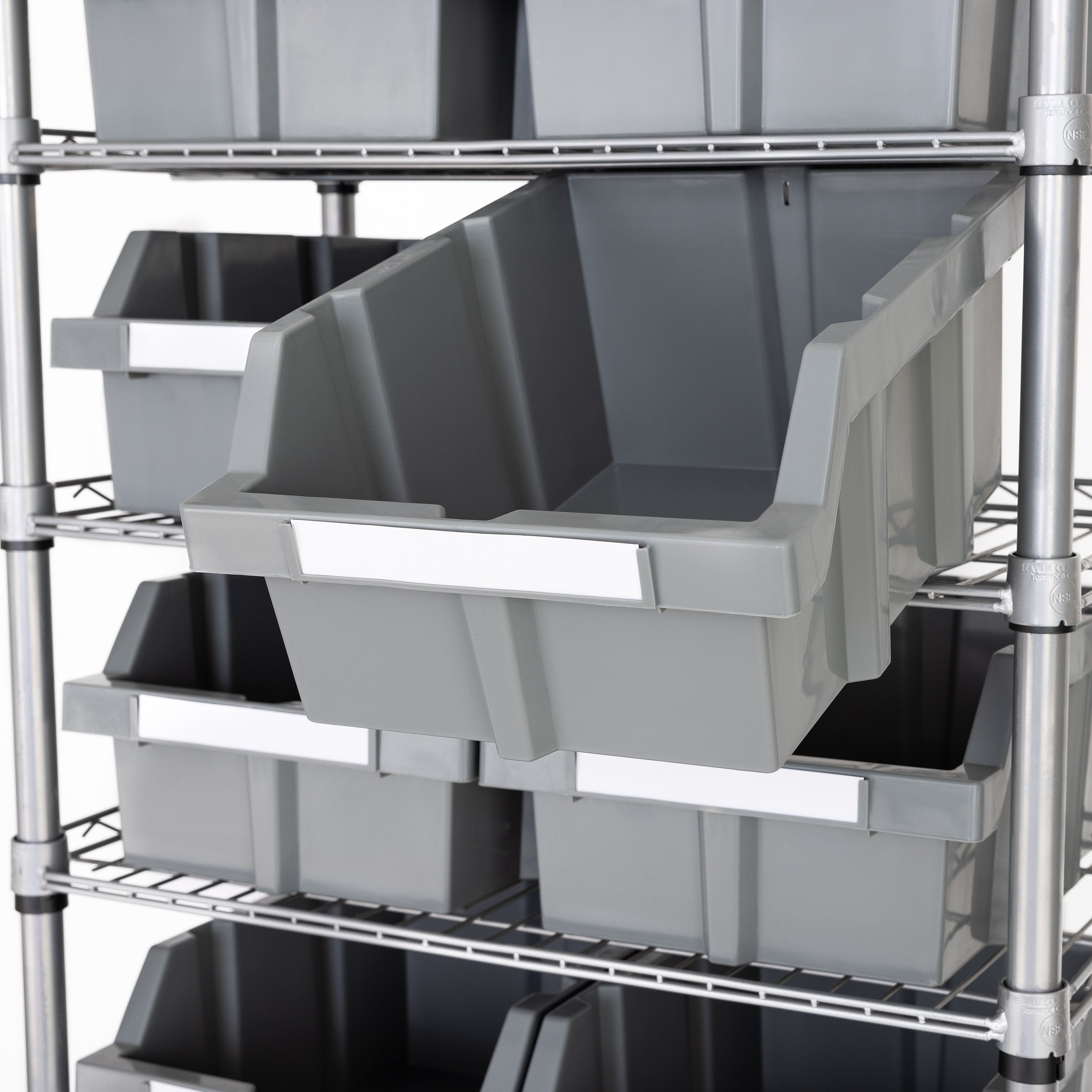 Scaffale NSF a 7 livelli con 12 contenitori