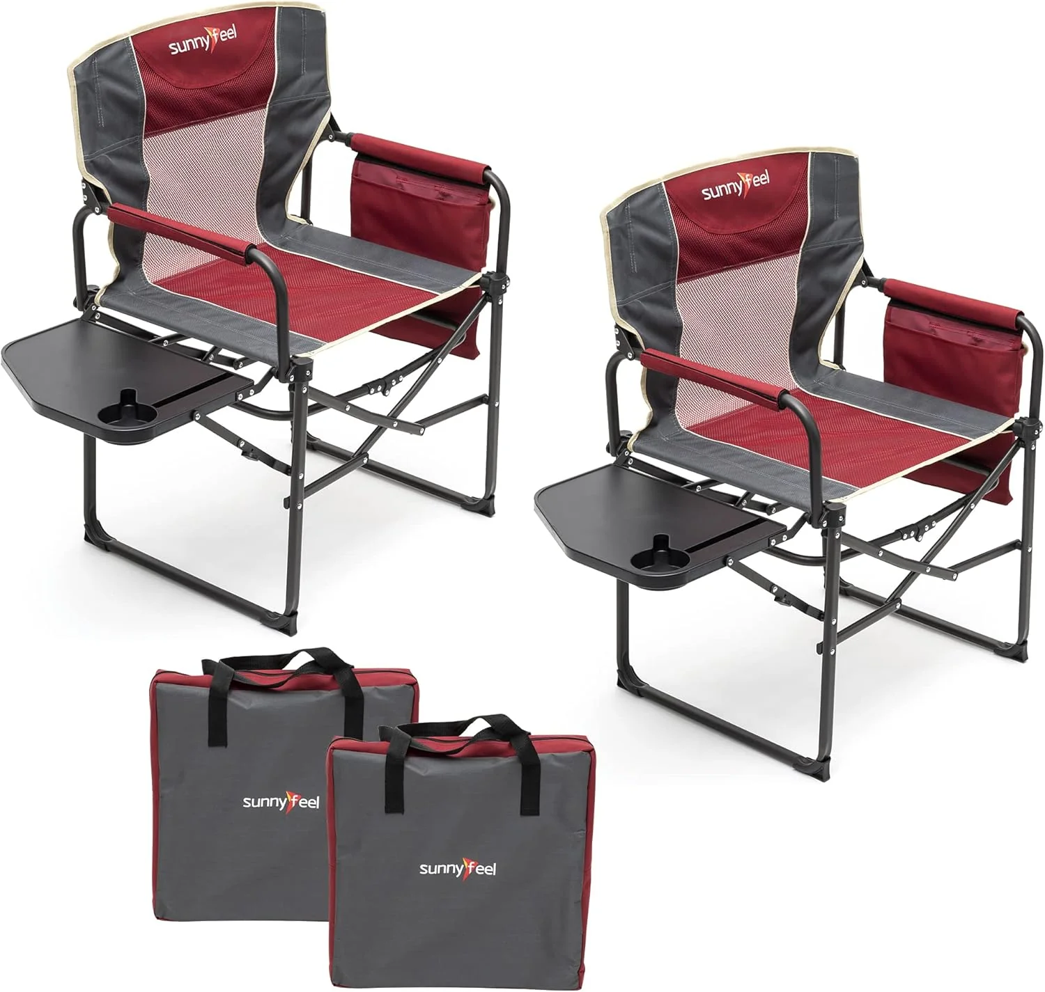 Camping Directors Chair Heavy Duty Oversized Portable Folding Chair with Side Table
