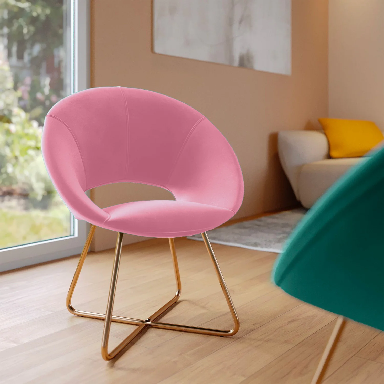 Poltroncina London Rosa Velvet