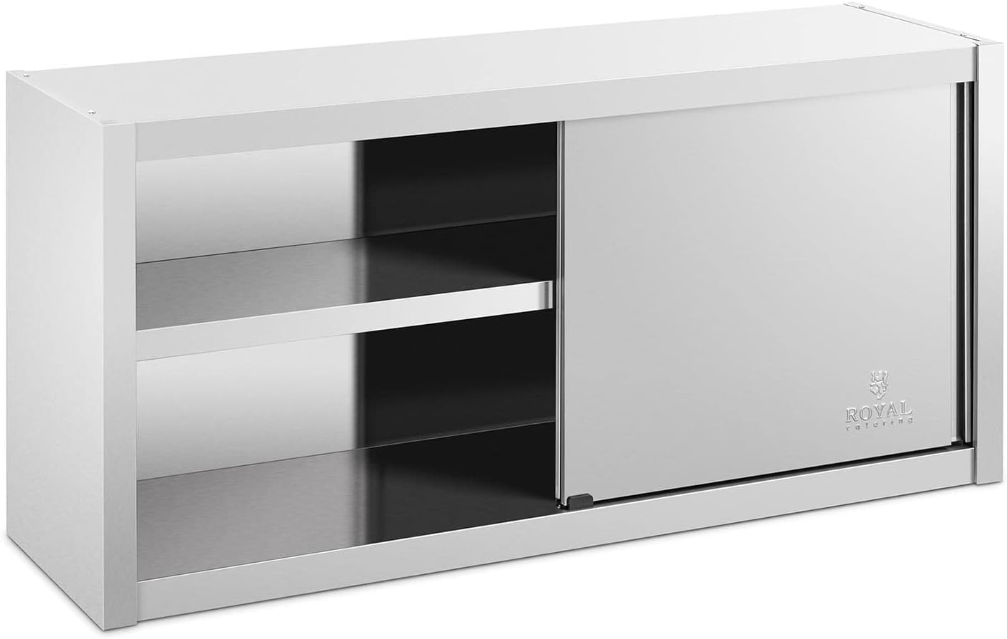 Royal Catering Pensile In Acciaio Inox Con Ante Scorrevoli Da Cucina RCSSWC-120X45-S (120 x 45 x 60 cm, 600 kg)