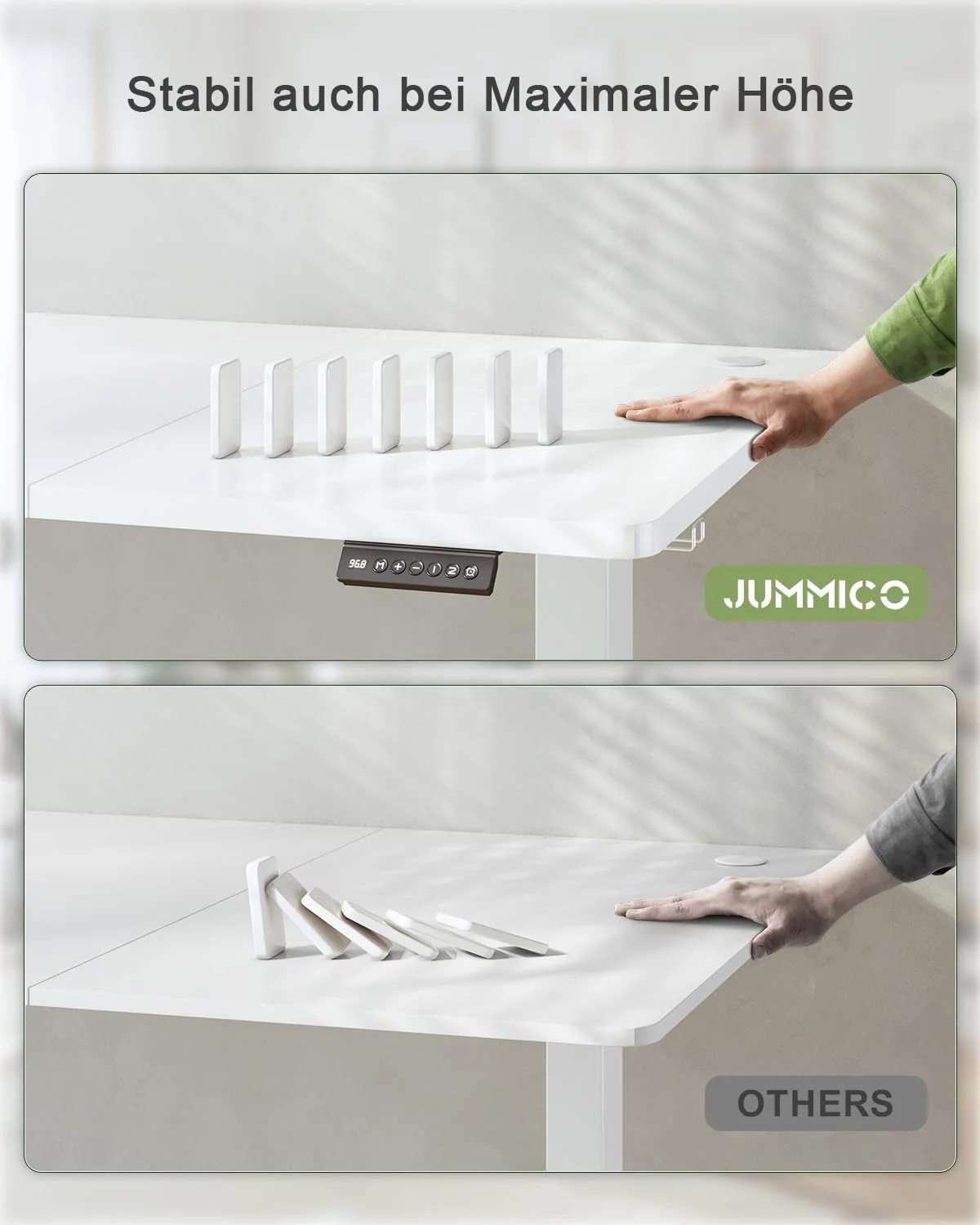 JUMMICO Elektrisch höhenverstellbarer Schreibtisch mit USB-Anschluss