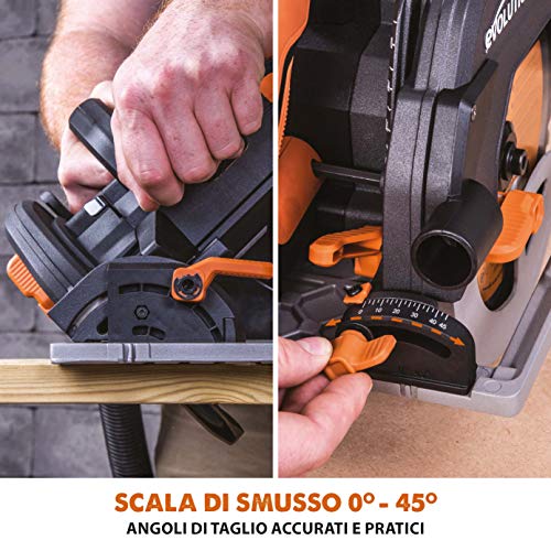 Evolution Power Tools   R185CCSX Sega Circolare Multi Materiale 185 mm Compatibile con Binario Guida (Pacchetto Abbinato con Binario da 1020 mm Incluso), 230 V : Amazon.it: Fai da te