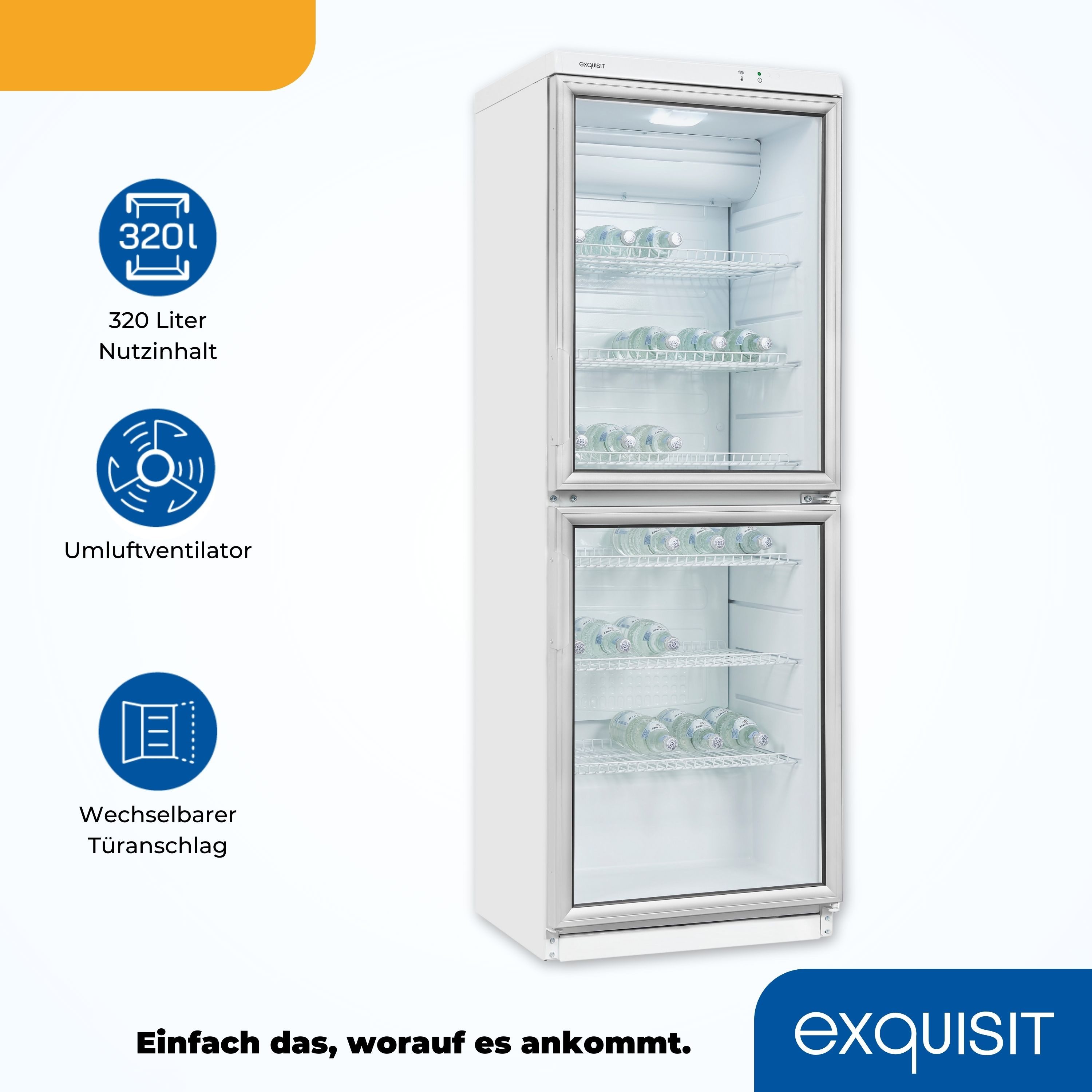Getränkekühlschrank GKS350-2-GT-280D weiss