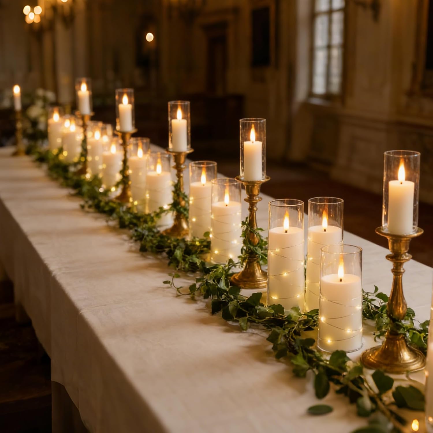 Flammenlose Kerzen, mit eingebetteter Sternschnur, batteriebetriebene Kerzen, flackernde LED-Stumpenkerzen mit Fernbedienung und Timer, Heimdekoration für eine warme und romantische Atmosphäre, 24