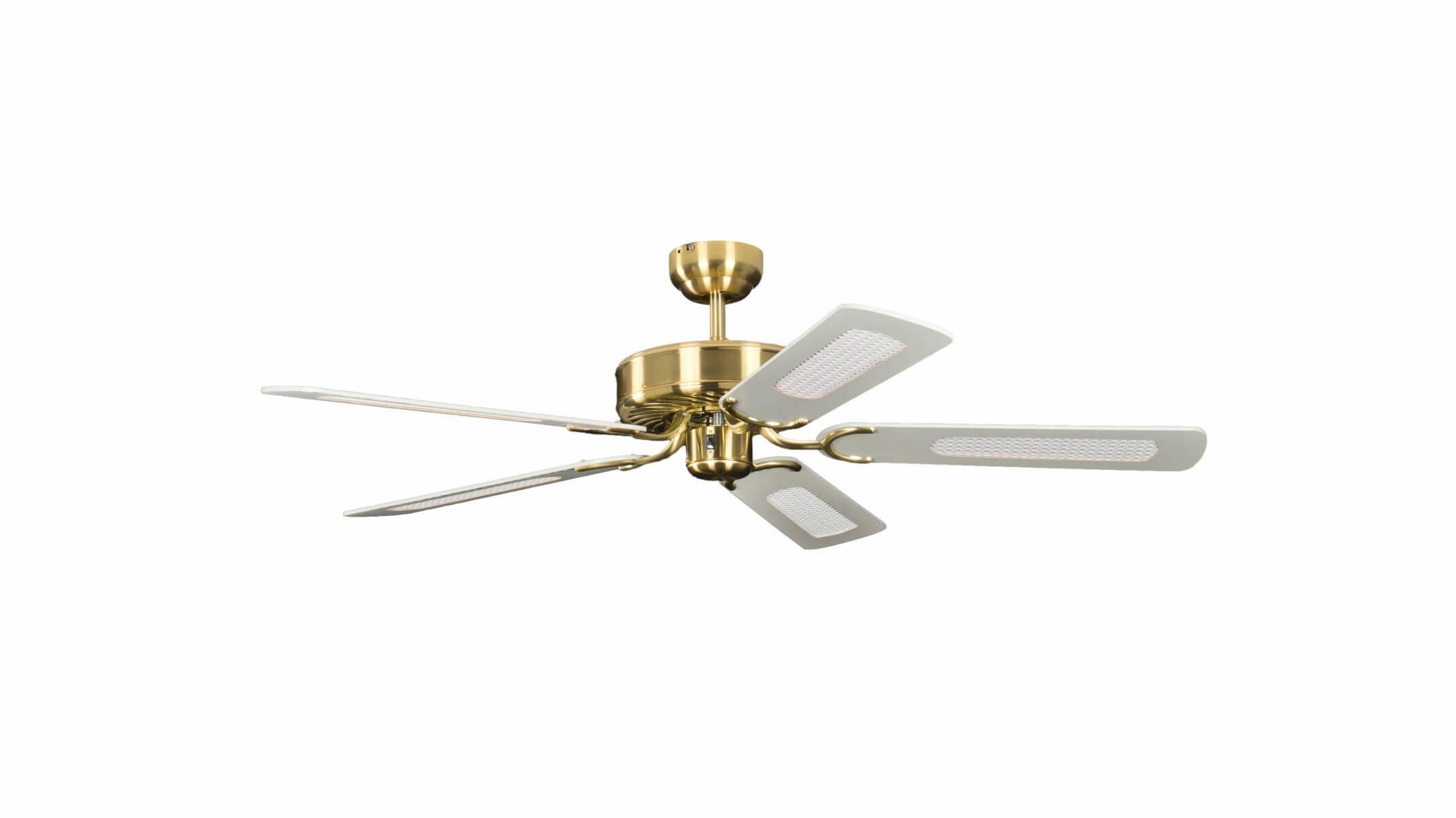 Deckenventilator Deckenventilator Potkuri Messing seidenmatt / Weiß