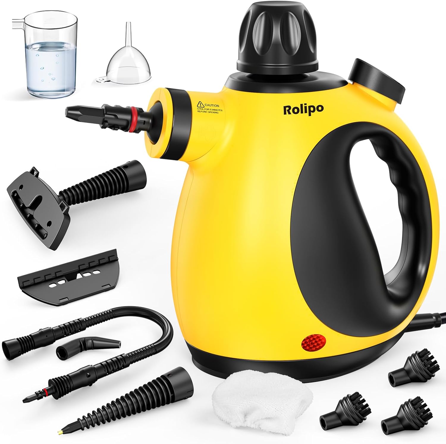 Rolipo Portable Pressurized Steam Cleaner with 11 Accessories and Safety Lock, Multifunction Steam Gun for Home Use for Cleaning Kitchen, Bathroom, Grouts, Windows, Grease
