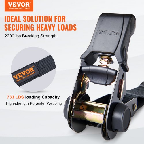 VEVOR 4er-Pack Spanngurte mit Ratsche, 2200 lbs, 1"x15', robust für Fracht