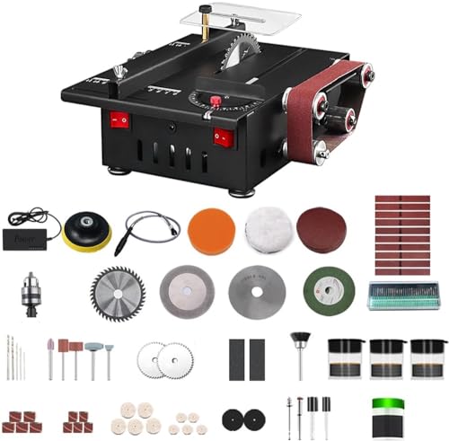 Smerigliatrice, Mini sega da banco da 150 W e levigatrice a nastro con asta di prolunga, pinza, kit di foratura for smerigliatura e intaglio, sega circolare da tavolo a velocità variabile Profondità d : Amazon.it: Fai da te