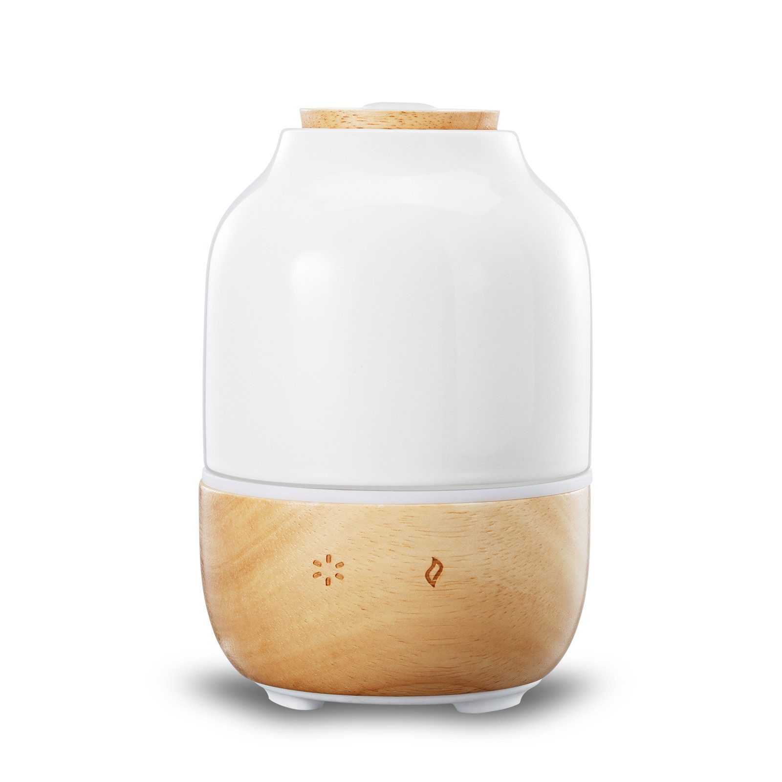 Diffuser Aroma Diffuser Keramik & Holz 130ml – Ultraschall Vernebler Leise