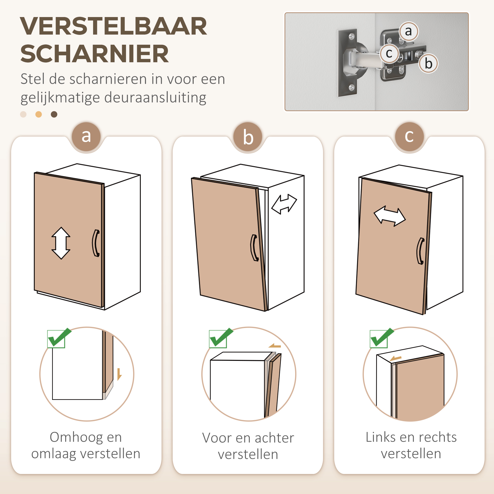 Keukenkast, Buffet, 3 Laden, 3 Planken, Veel Opbergruimte, 89x39,5x168cm, Wit