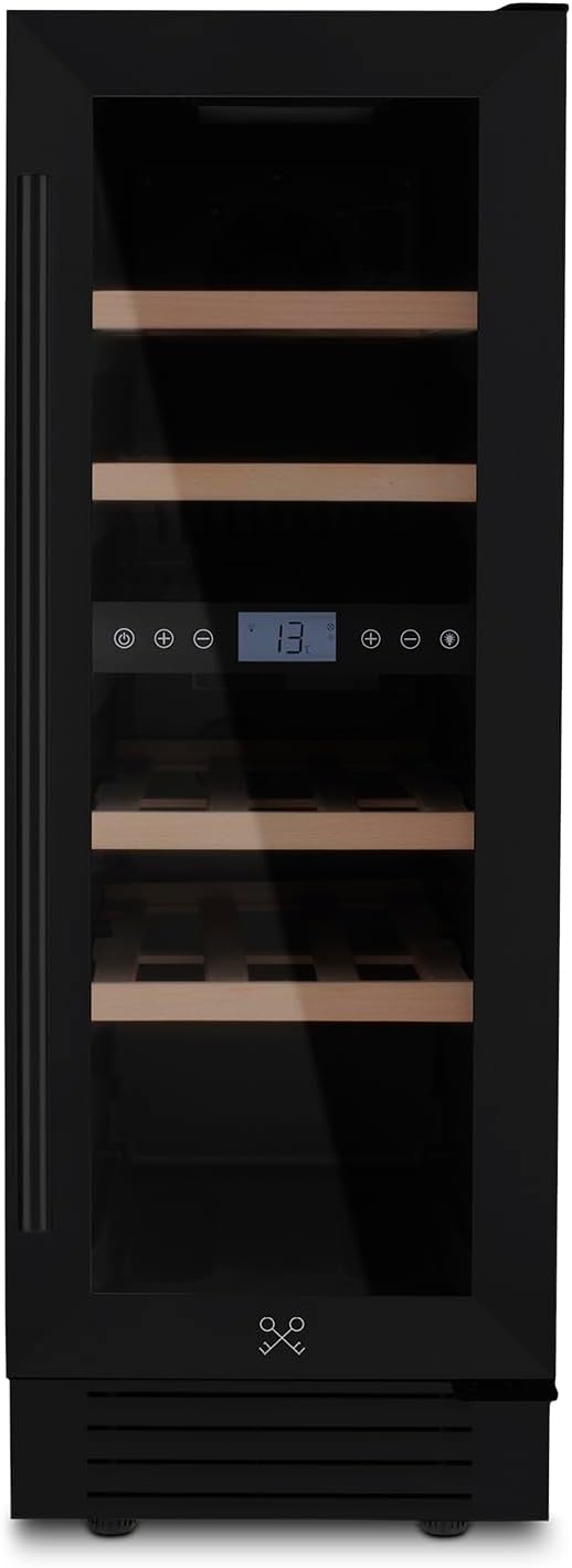 Les Petits Champs Cantinetta per vino da incasso CAVCEDB17 con 17 bottiglie, 53L, 2 zone di temperatura, design elegante in acciaio inossidabile, regolazione della temperatura da 5°C a 20°