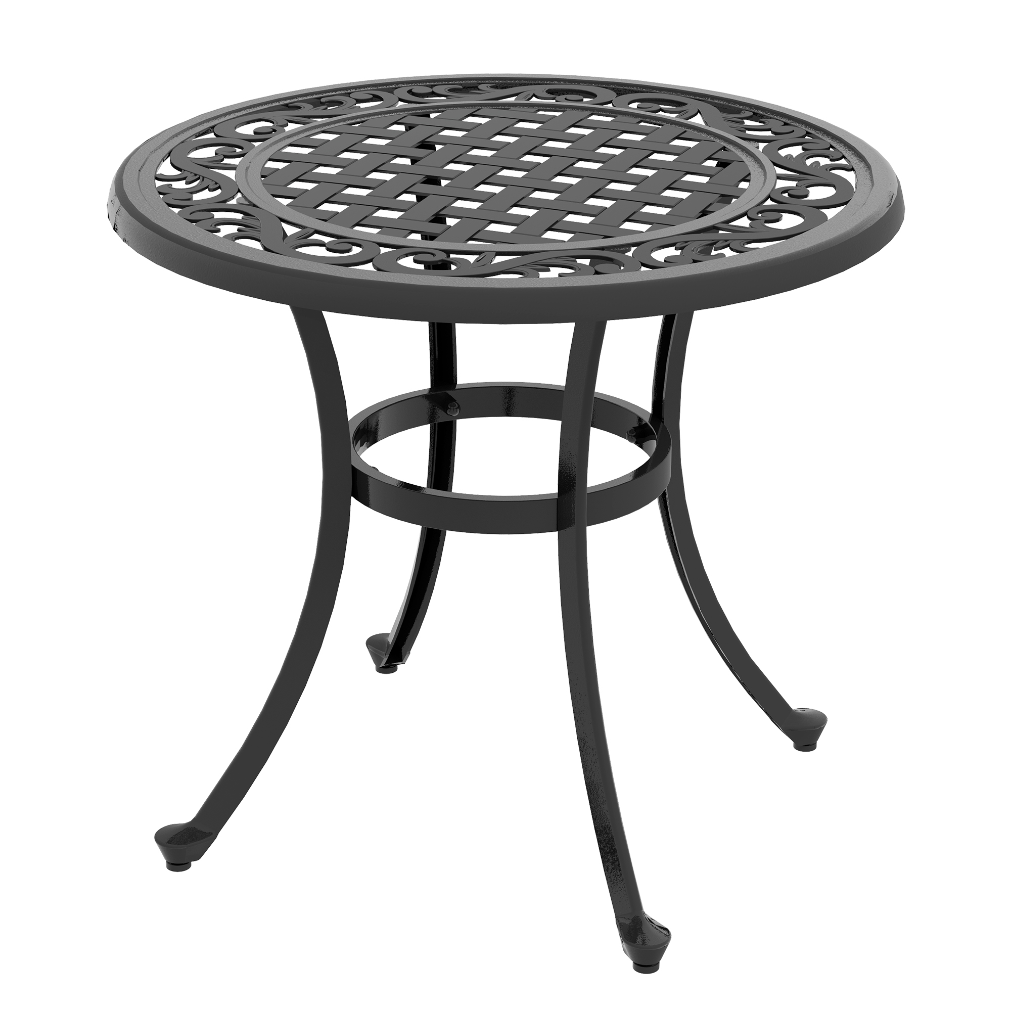Outsunny Gartentisch Loungetisch Balkontisch, Vintage-Design, 60 x 60 x 53 cm, Schwarz