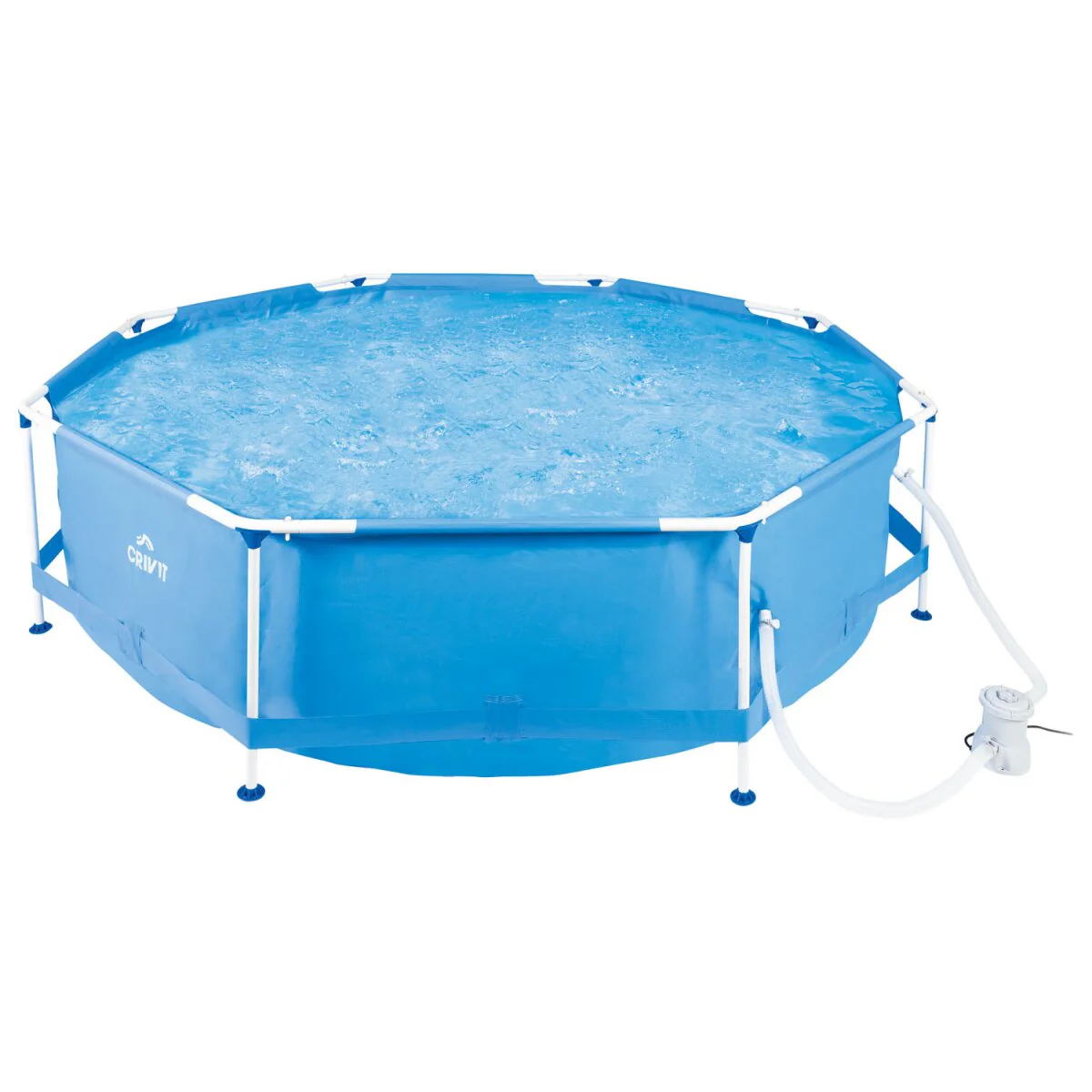 CRIVIT Metalen Frame Zwembad, ? 300 x H 76 cm, incl. filterpomp - B-keus als nieuw